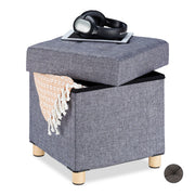 Sitzhocker mit Stauraum Hellbraun-Grau von Relaxdays