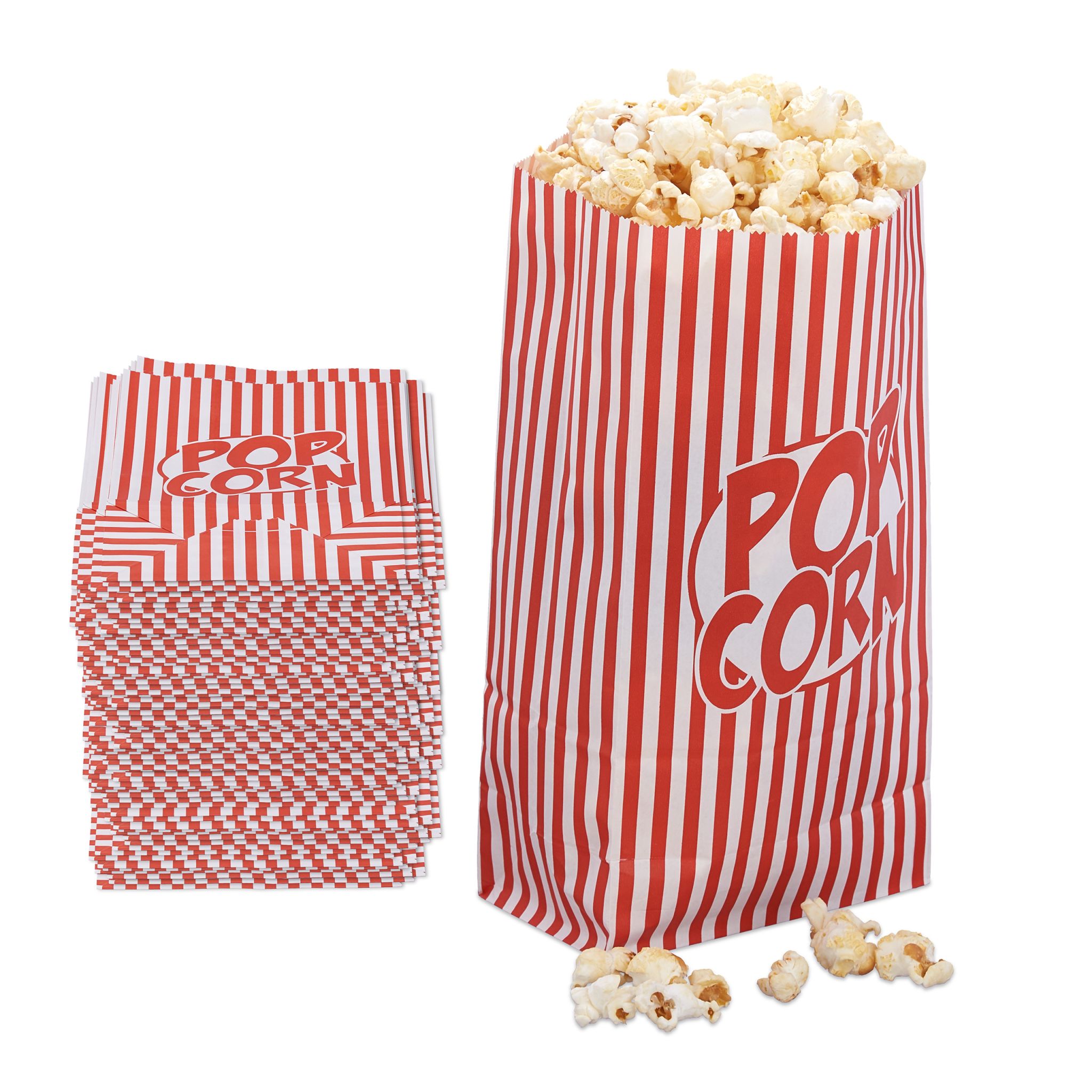 Popcorntüten rot-weiss 144er-Set Weiss-Rot von Relaxdays