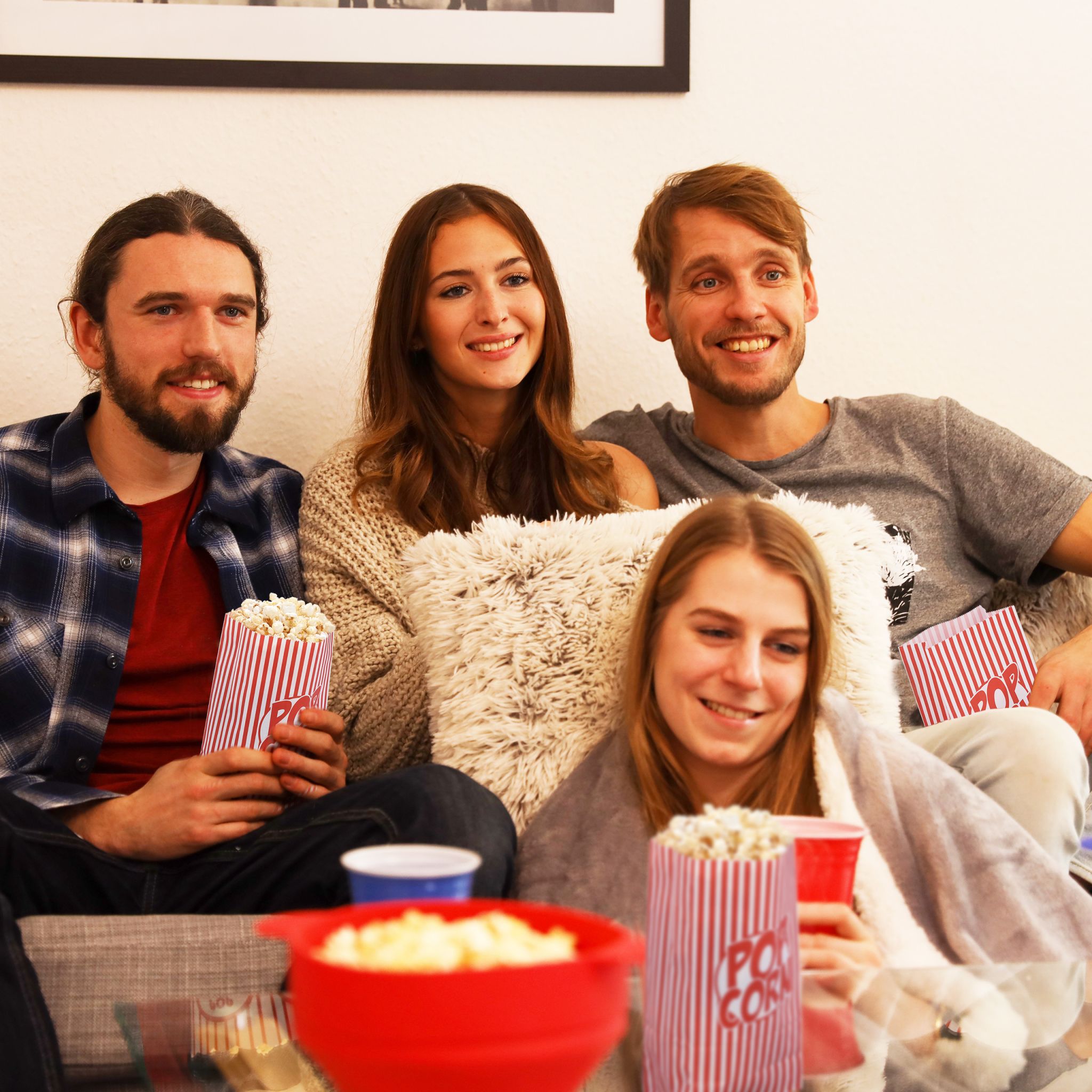 Popcorntüten rot-weiss 144er-Set Weiss-Rot von Relaxdays