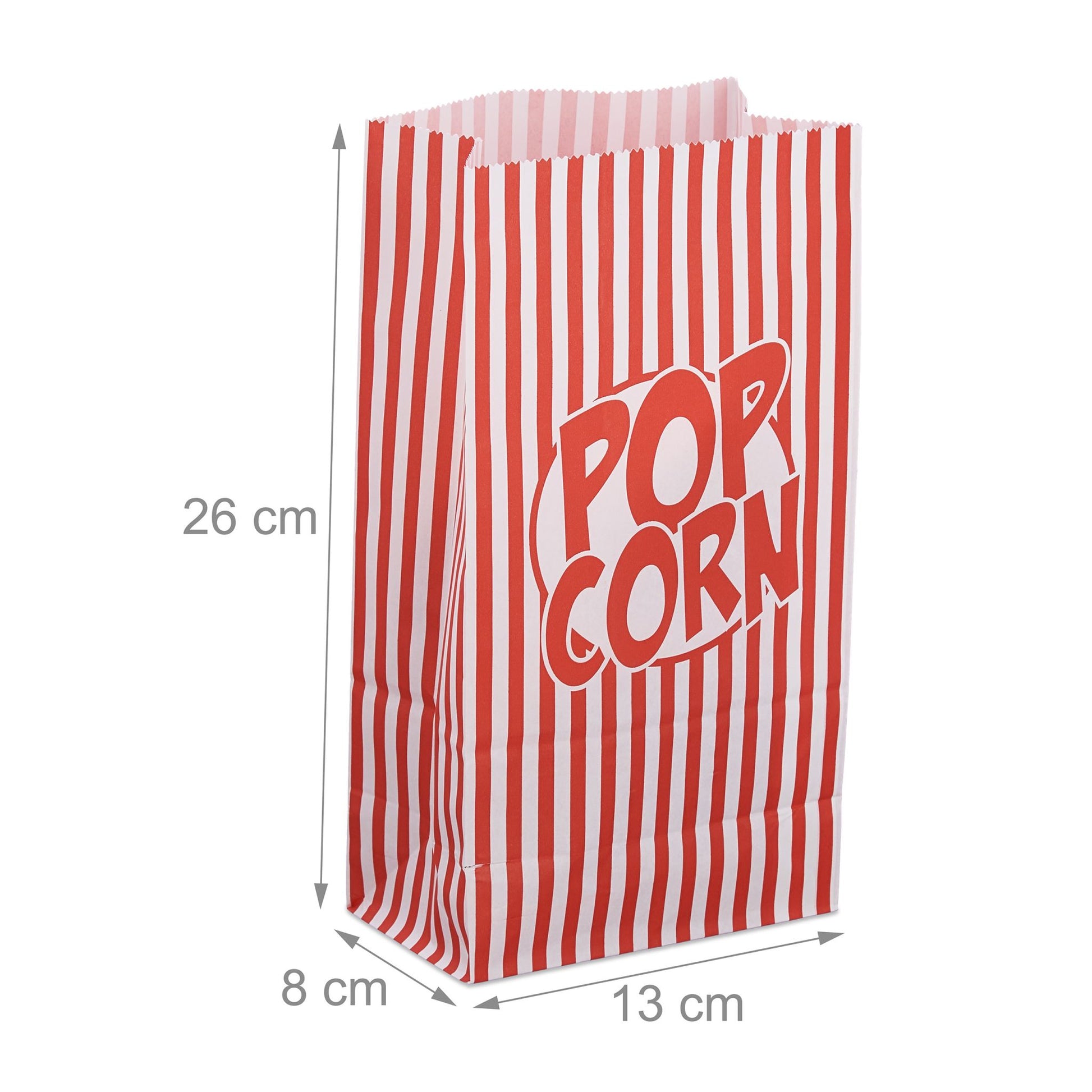 Popcorntüten rot-weiss 144er-Set Weiss-Rot von Relaxdays