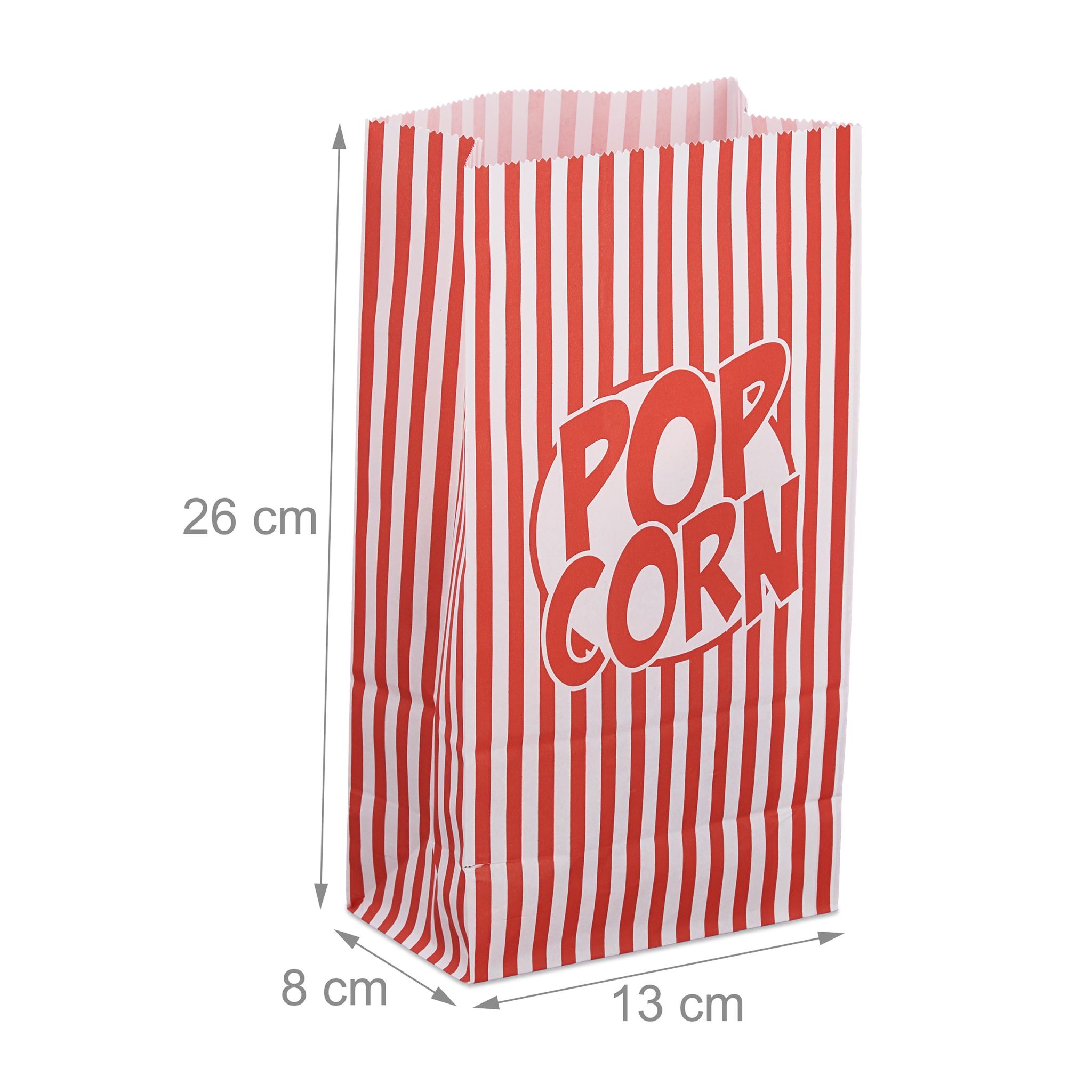 Popcorntüten rot-weiss 144er-Set Weiss-Rot von Relaxdays
