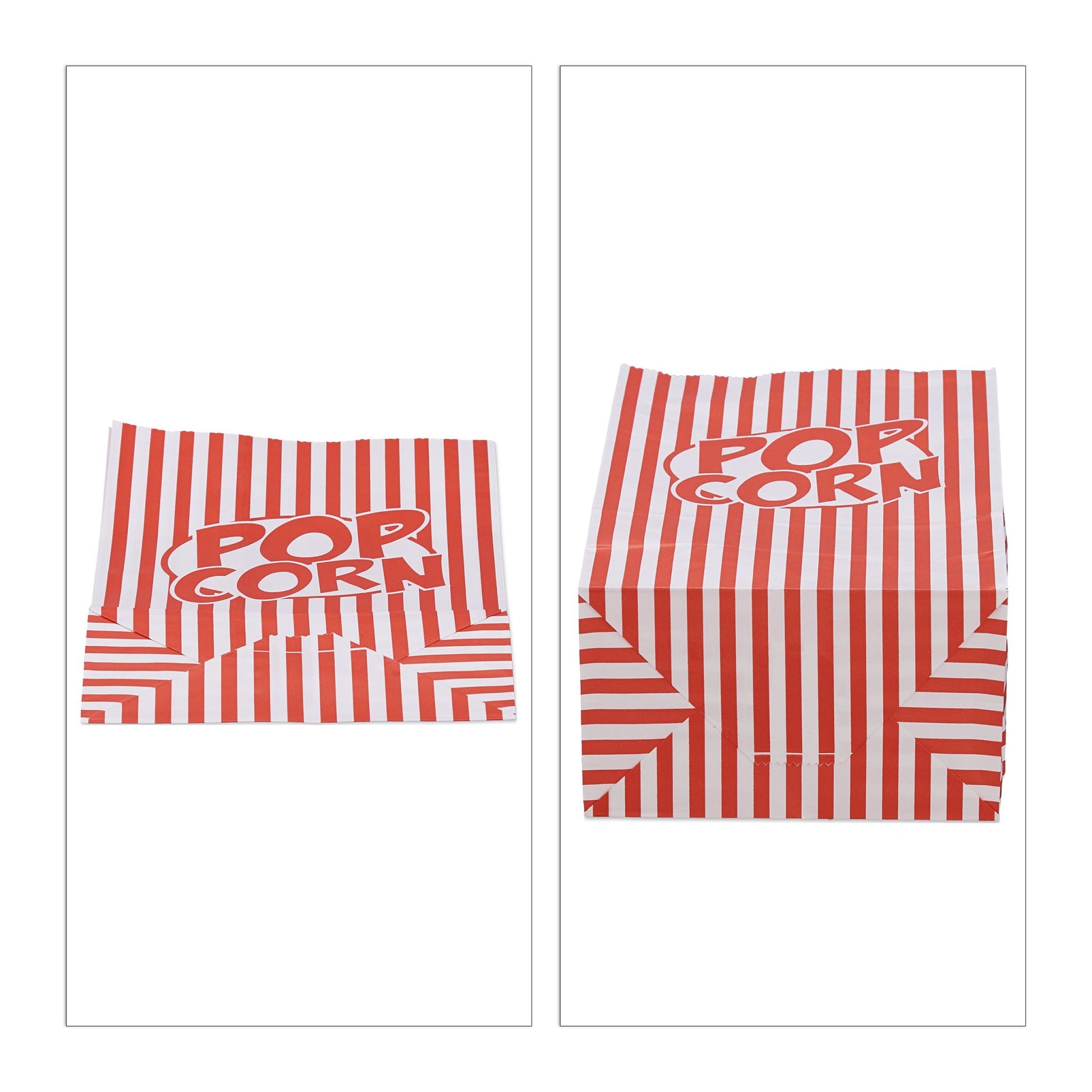 Popcorntüten rot-weiss 144er-Set Weiss-Rot von Relaxdays