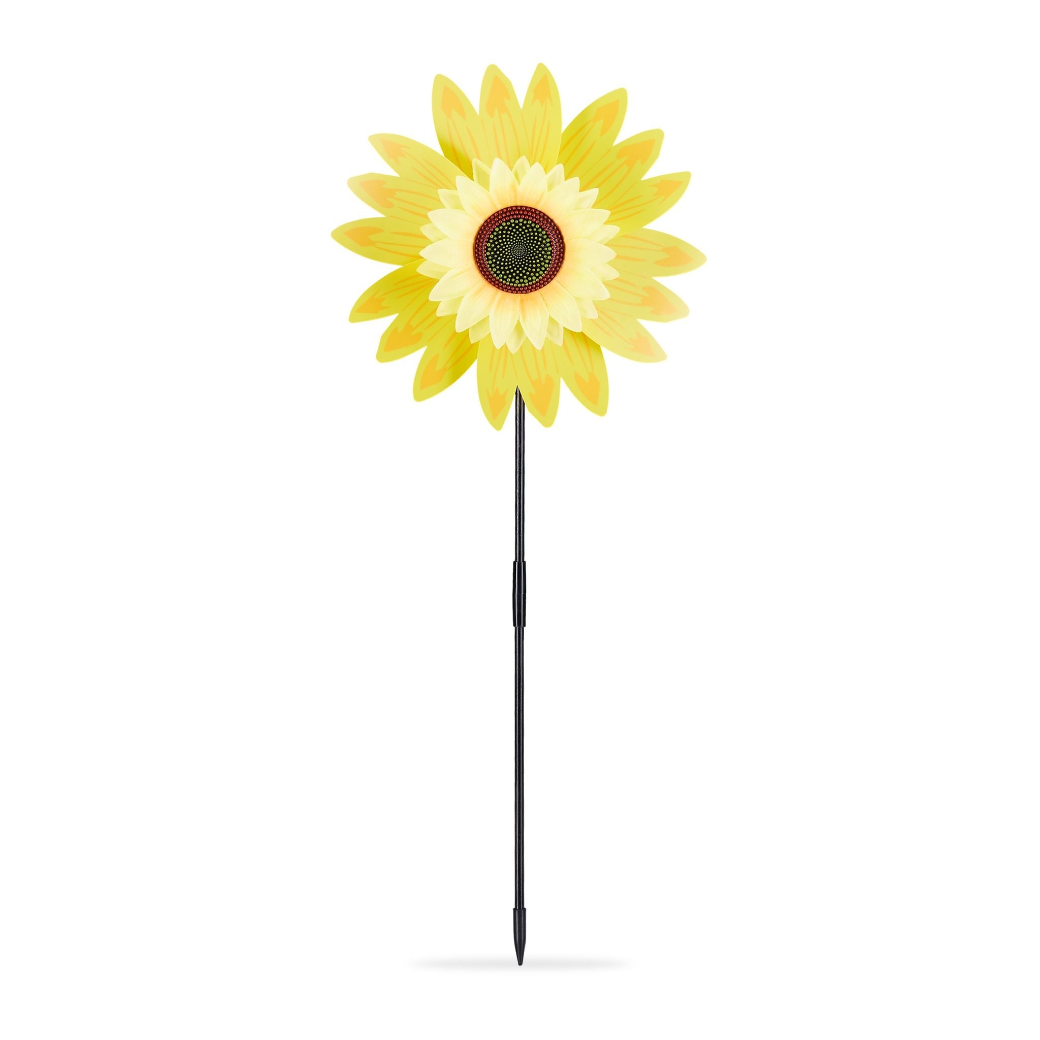 Windrad Blume für Garten Gelb-Grün-Schwarz von Relaxdays