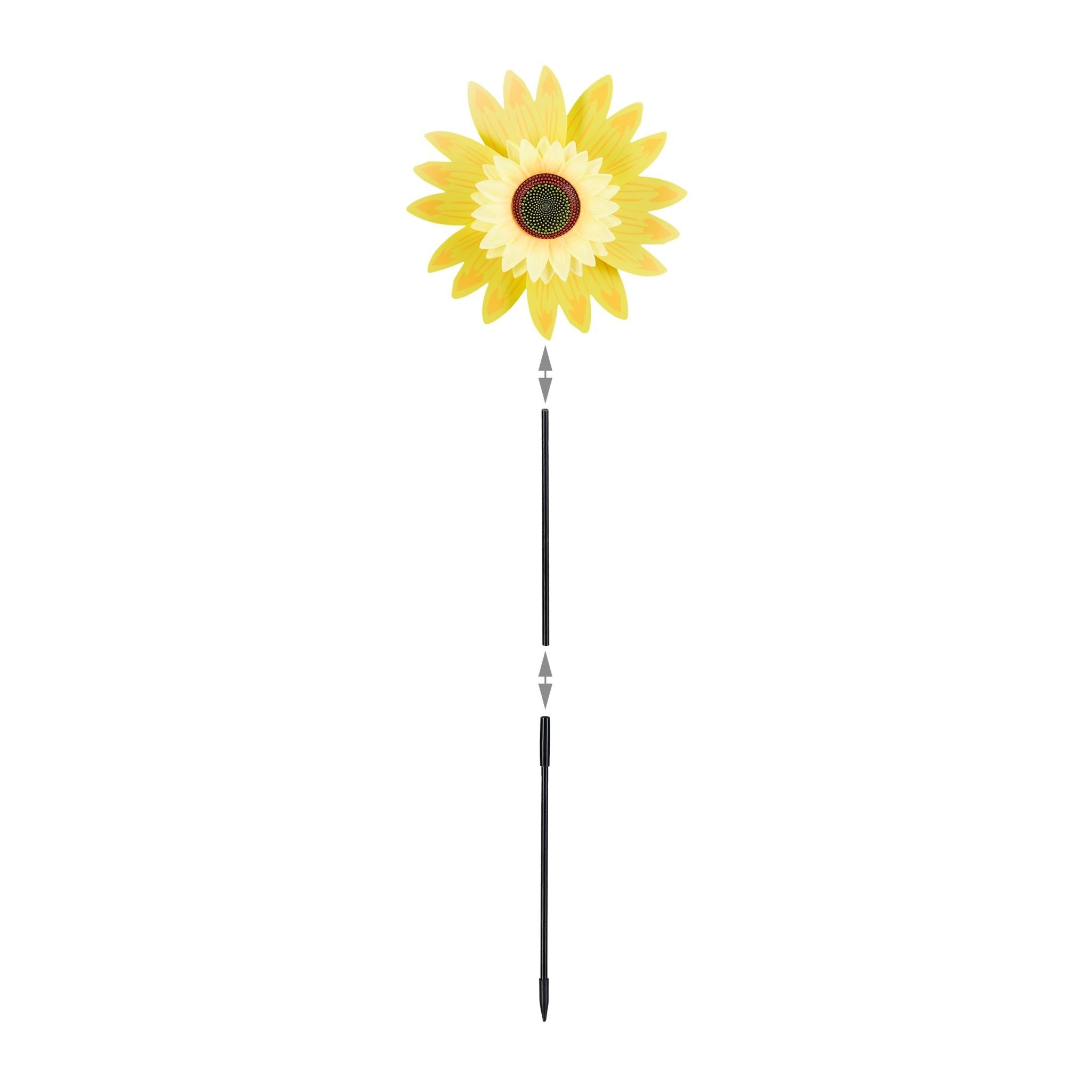 Windrad Blume für Garten Gelb-Grün-Schwarz von Relaxdays