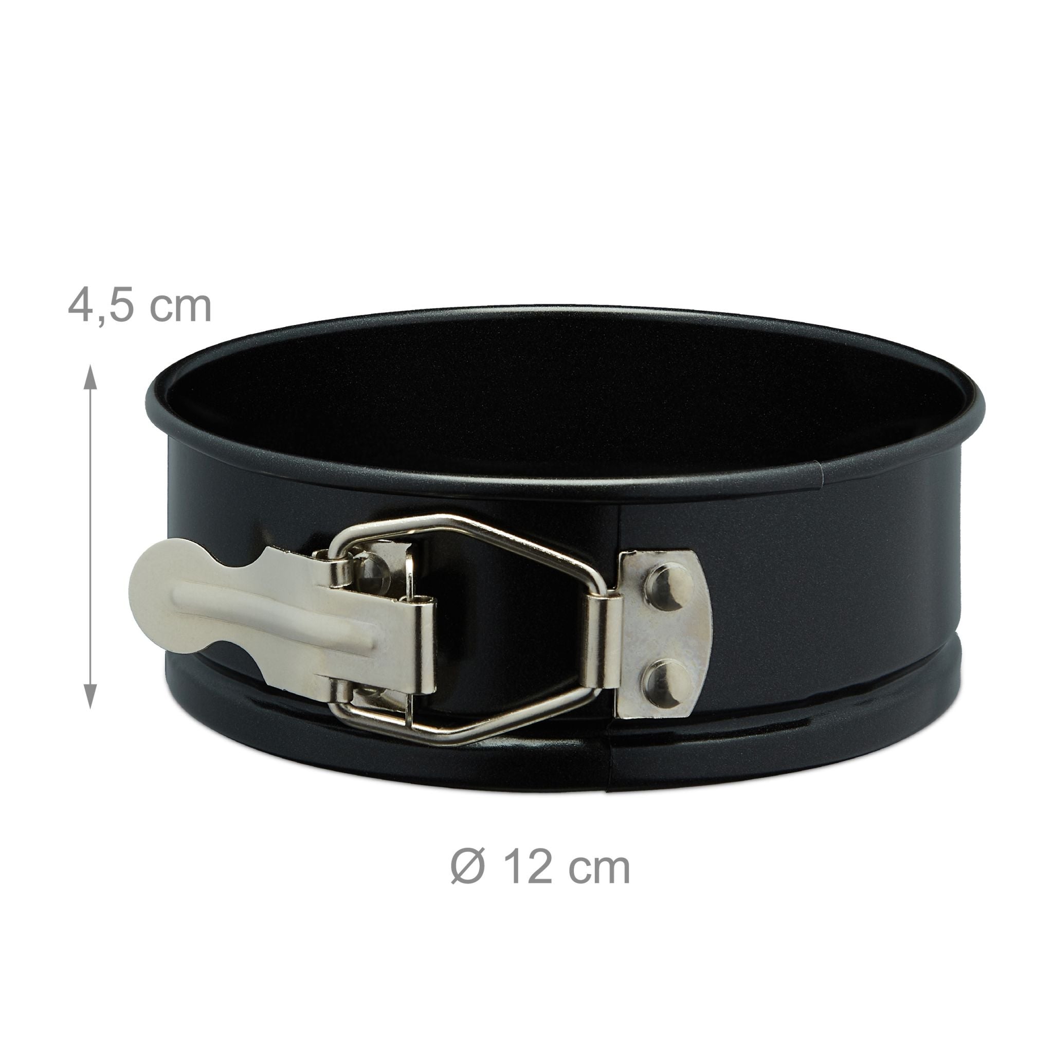 Springform klein 5er-Set Schwarz-Silber von Relaxdays