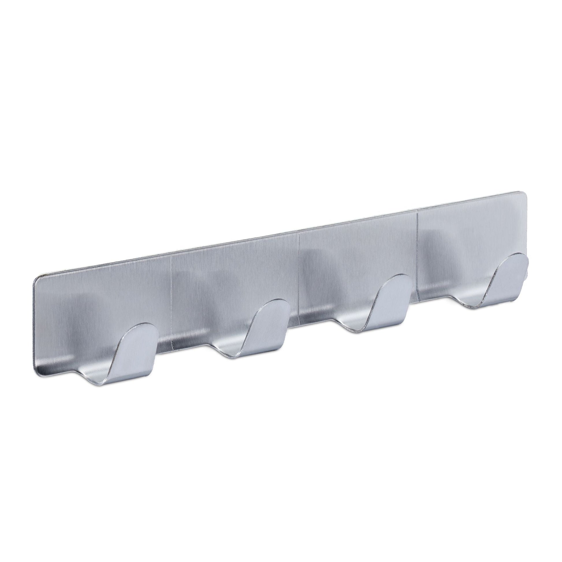 Hakenleiste selbstklebend 3er-Set Silber von Relaxdays
