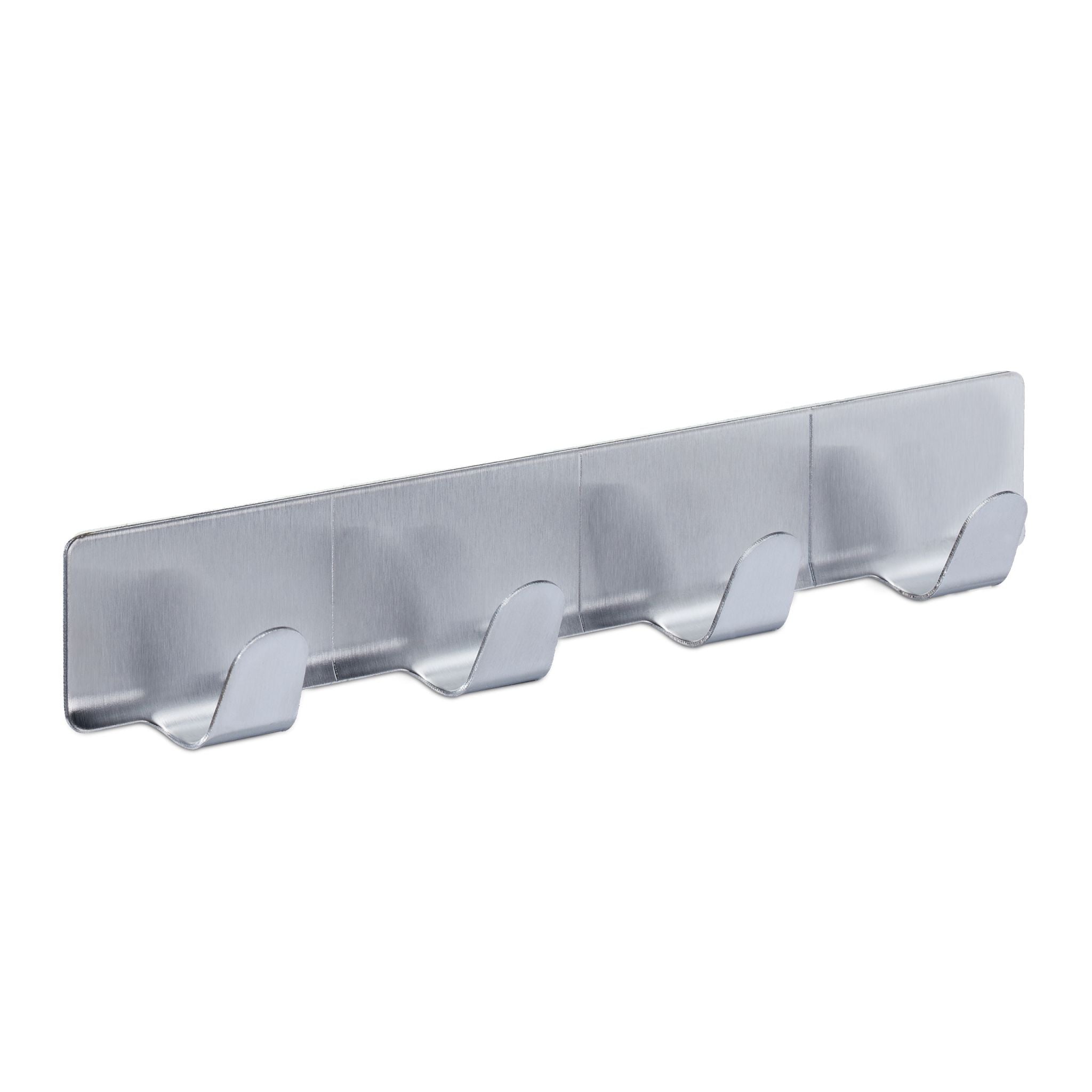 Hakenleiste selbstklebend 3er-Set Silber von Relaxdays