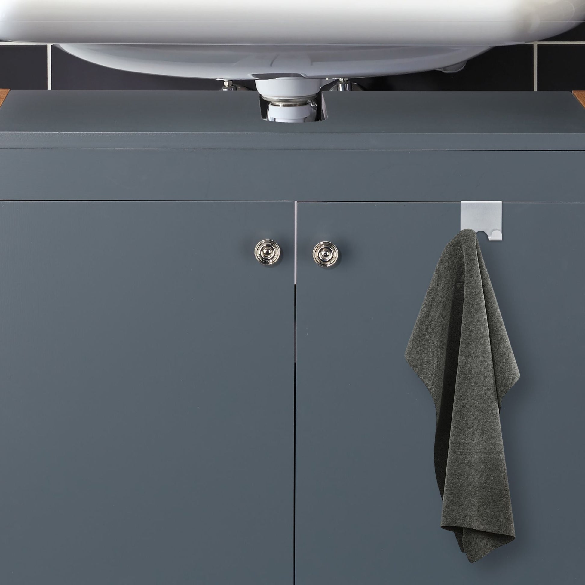 Türhaken Edelstahl 4er-Set Silber von Relaxdays