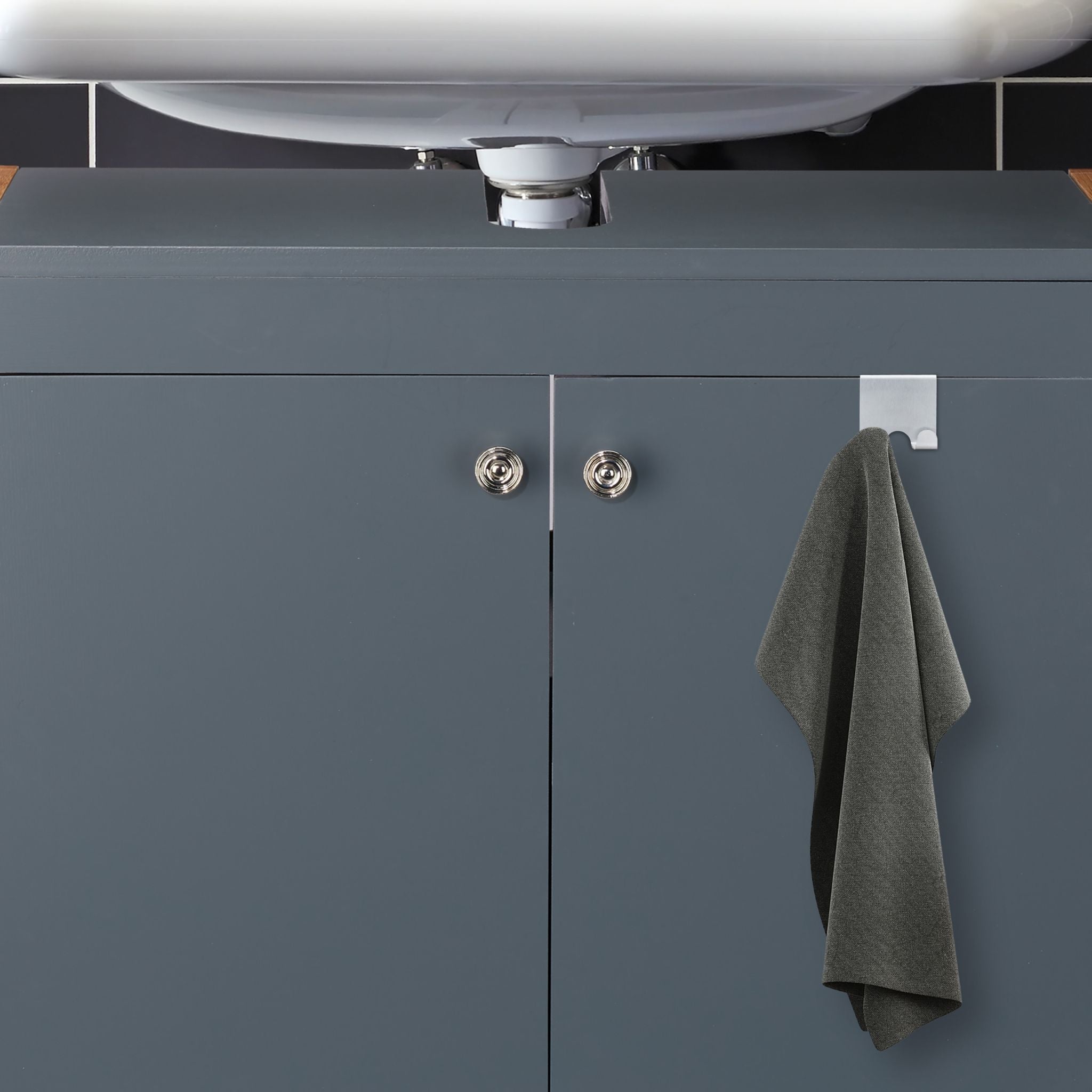 Türhaken Edelstahl 4er-Set Silber von Relaxdays