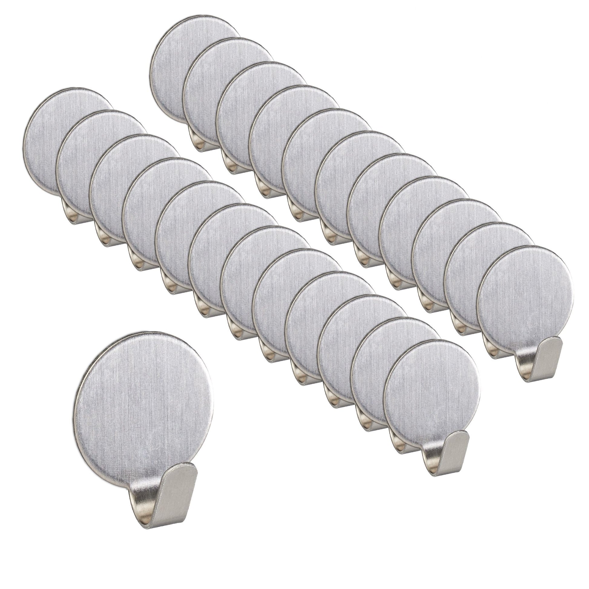 Klebehaken 24er-Set Edelstahl Silber von Relaxdays