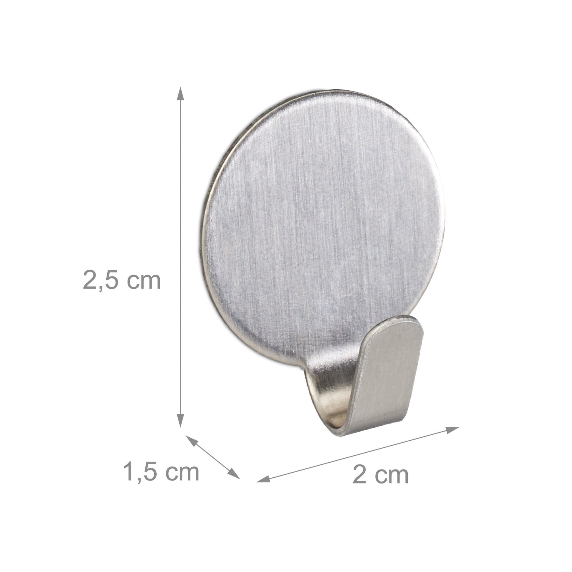Klebehaken 24er-Set Edelstahl Silber von Relaxdays