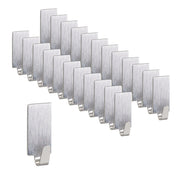 Klebehaken 24er-Set eckig Silber von Relaxdays