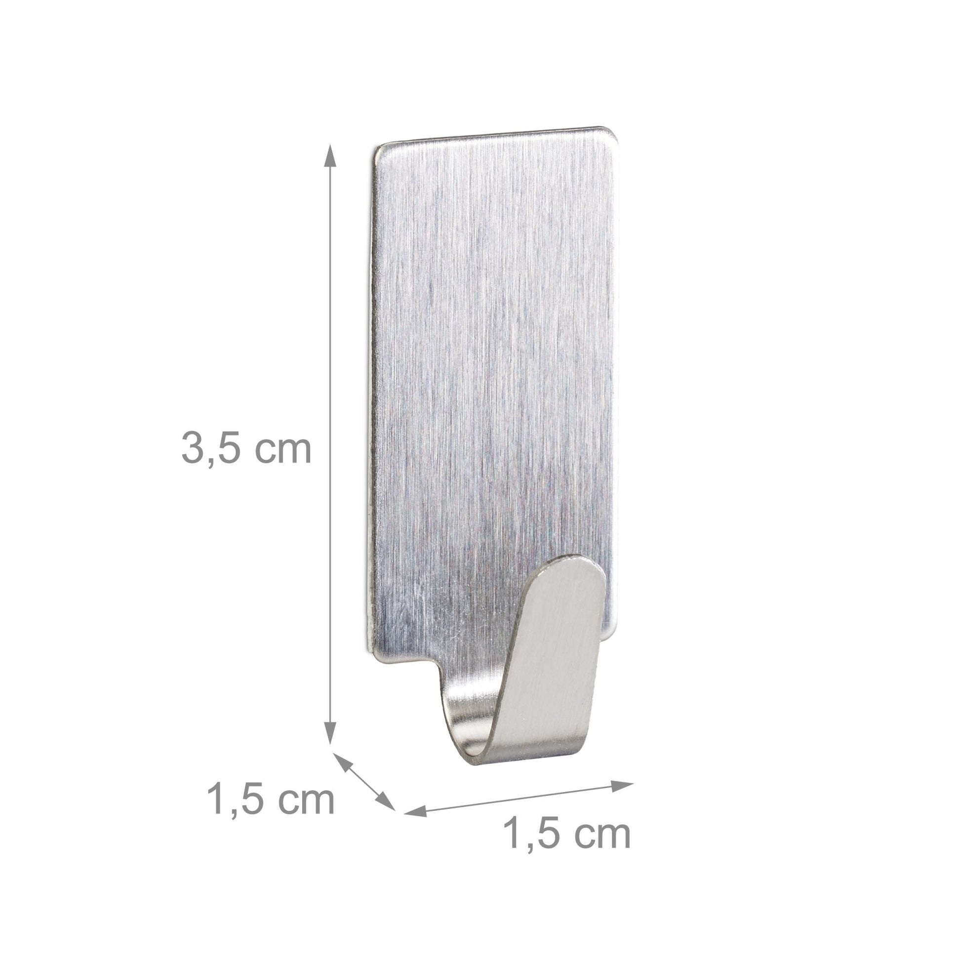 Klebehaken 24er-Set eckig Silber von Relaxdays