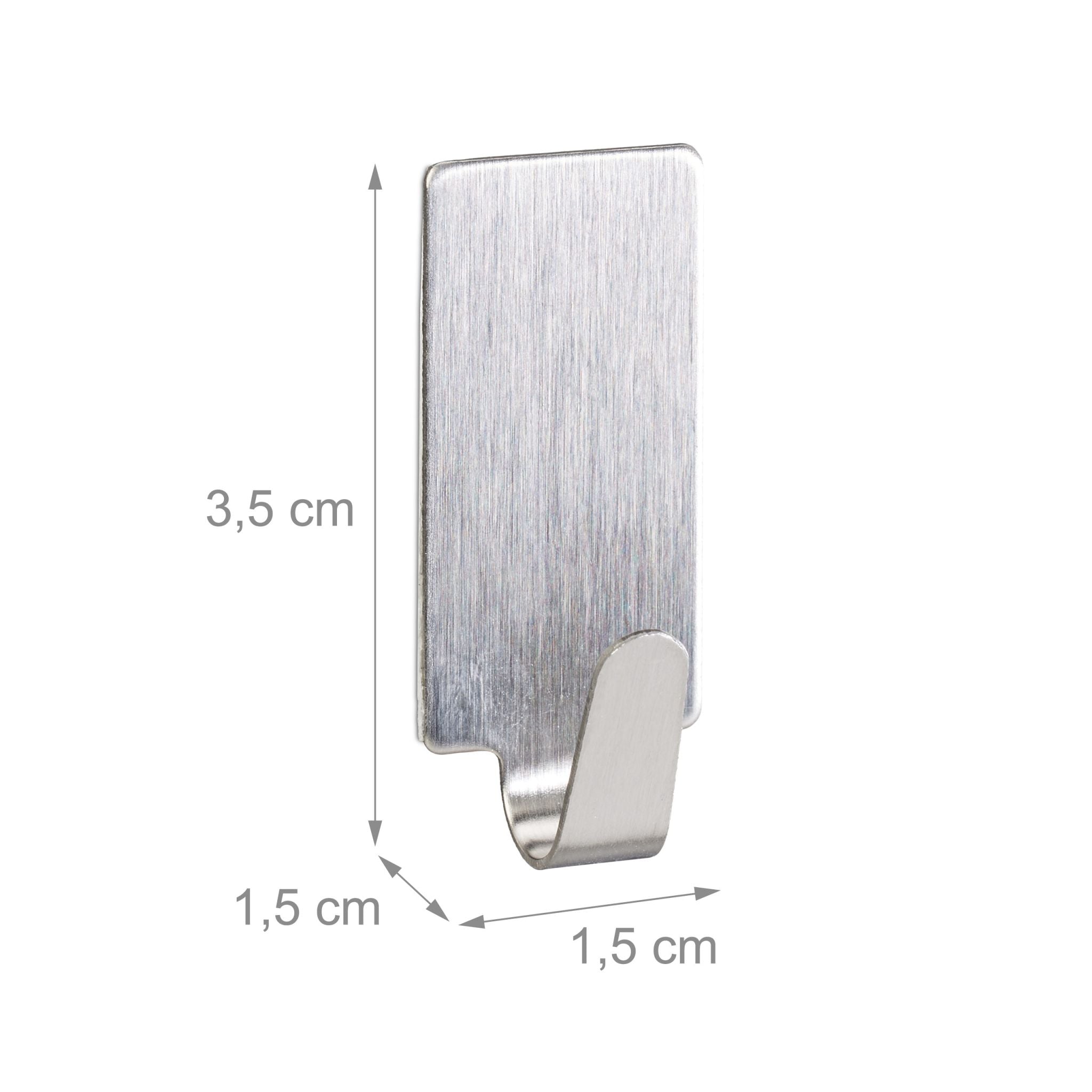 Klebehaken 24er-Set eckig Silber von Relaxdays