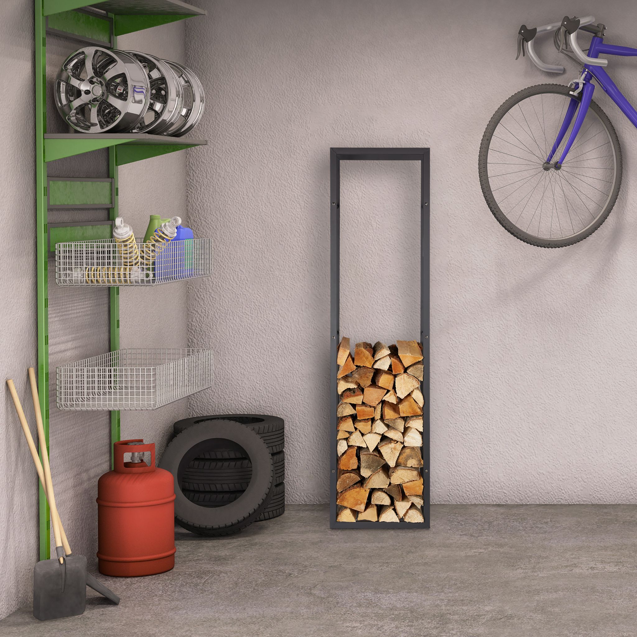 Kaminholzregal Schwarz von Relaxdays