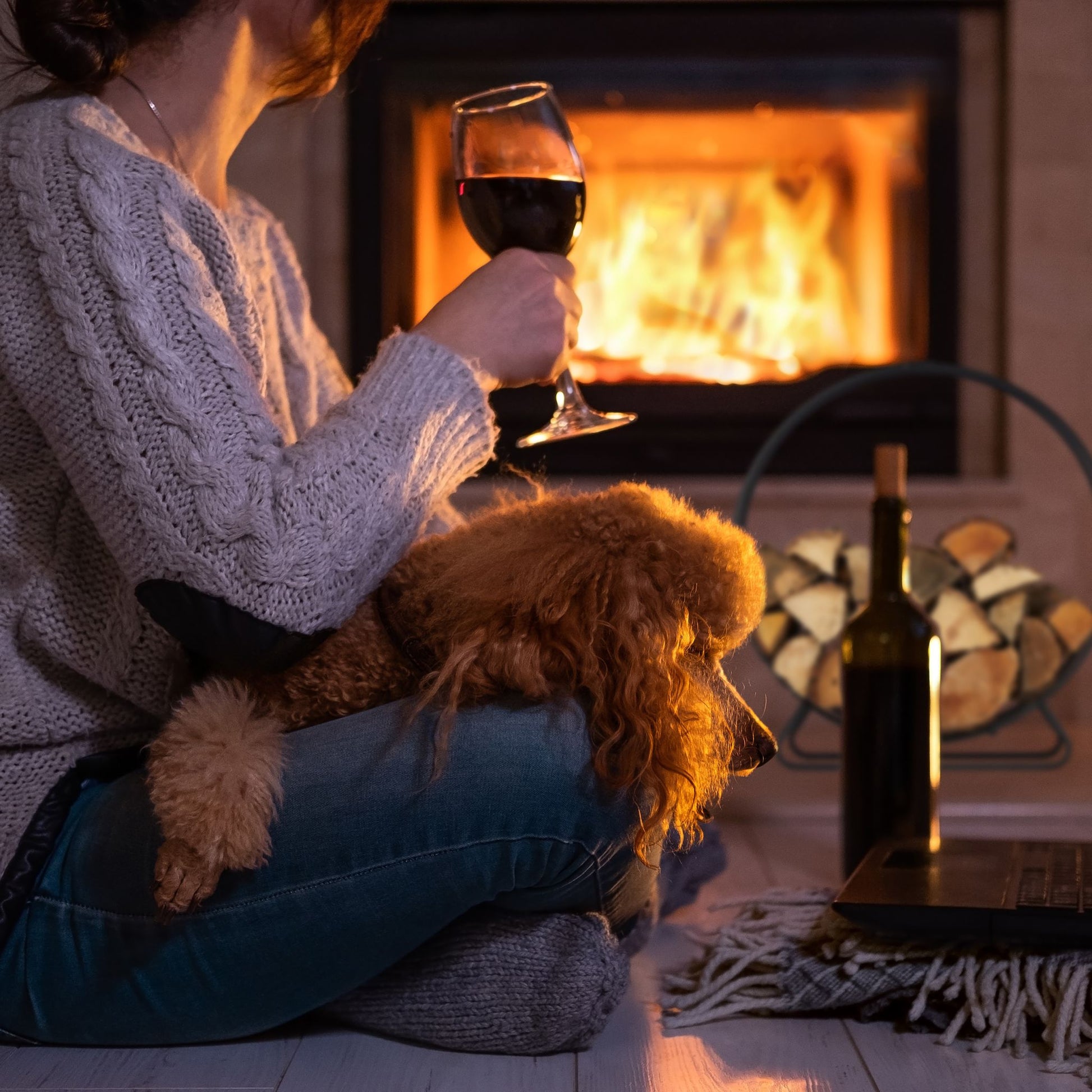 Rundes Kaminholzregal Schwarz von Relaxdays