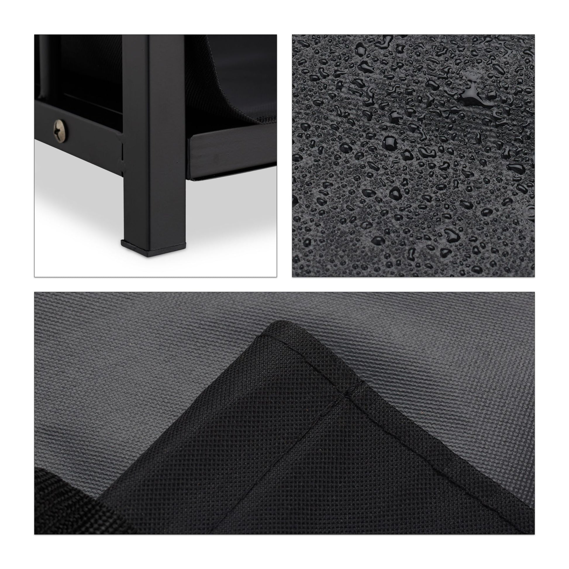 Kaminholzständer Stahl Schwarz von Relaxdays