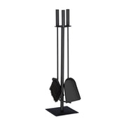 Kaminbesteck 4-teilig schwarz Schwarz von Relaxdays