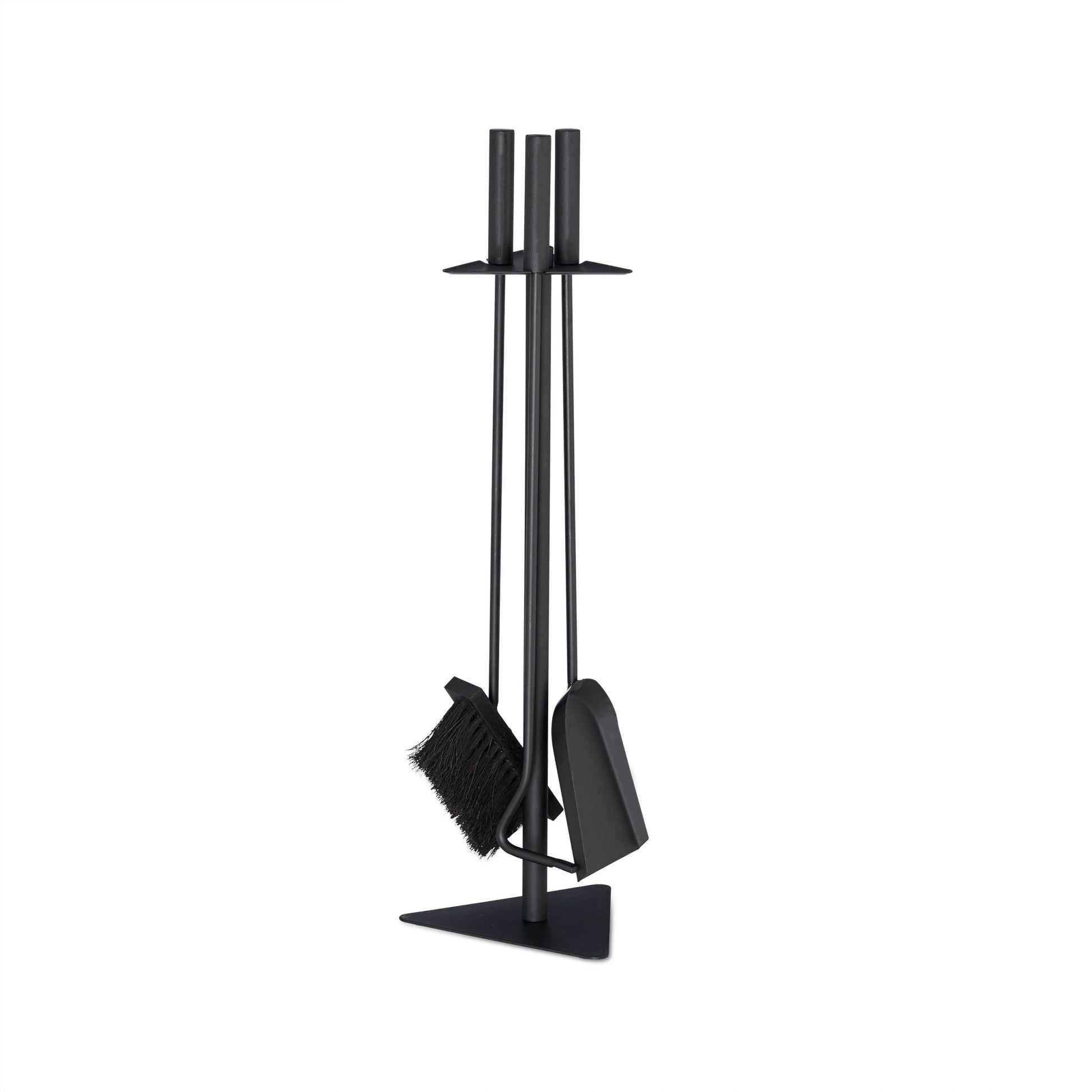 Kaminbesteck 4-teilig Stahl Schwarz von Relaxdays