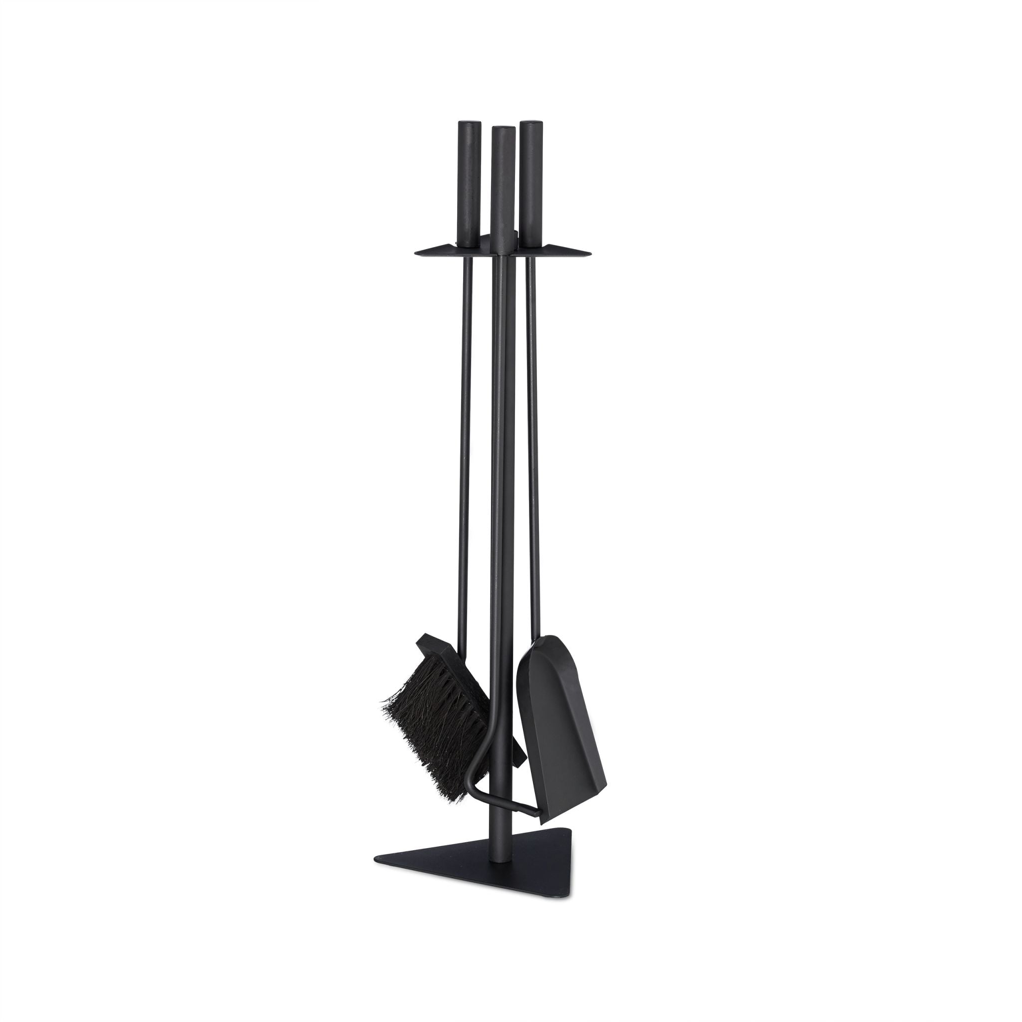 Kaminbesteck 4-teilig Stahl Schwarz von Relaxdays