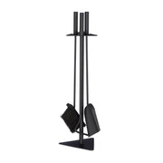 Kaminbesteck 4-teilig Stahl Schwarz von Relaxdays