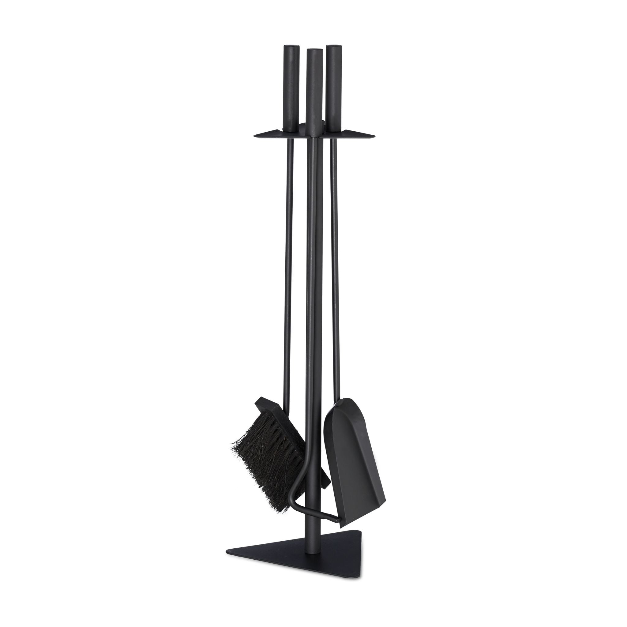 Kaminbesteck 4-teilig Stahl Schwarz von Relaxdays