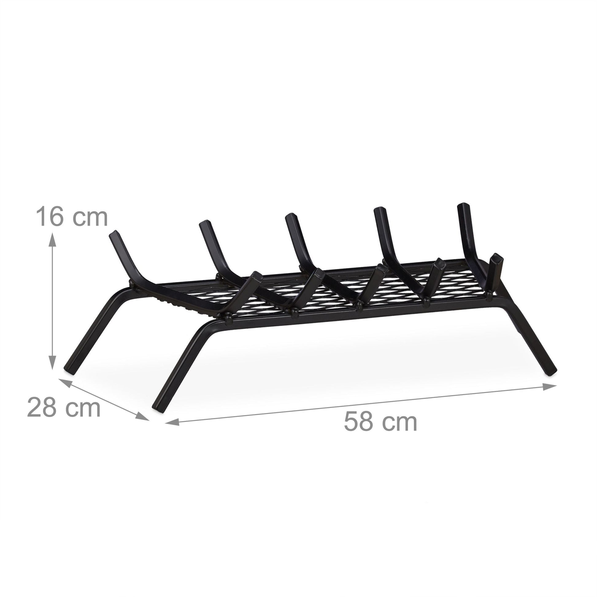 Kaminrost mit Füssen Schwarz von Relaxdays