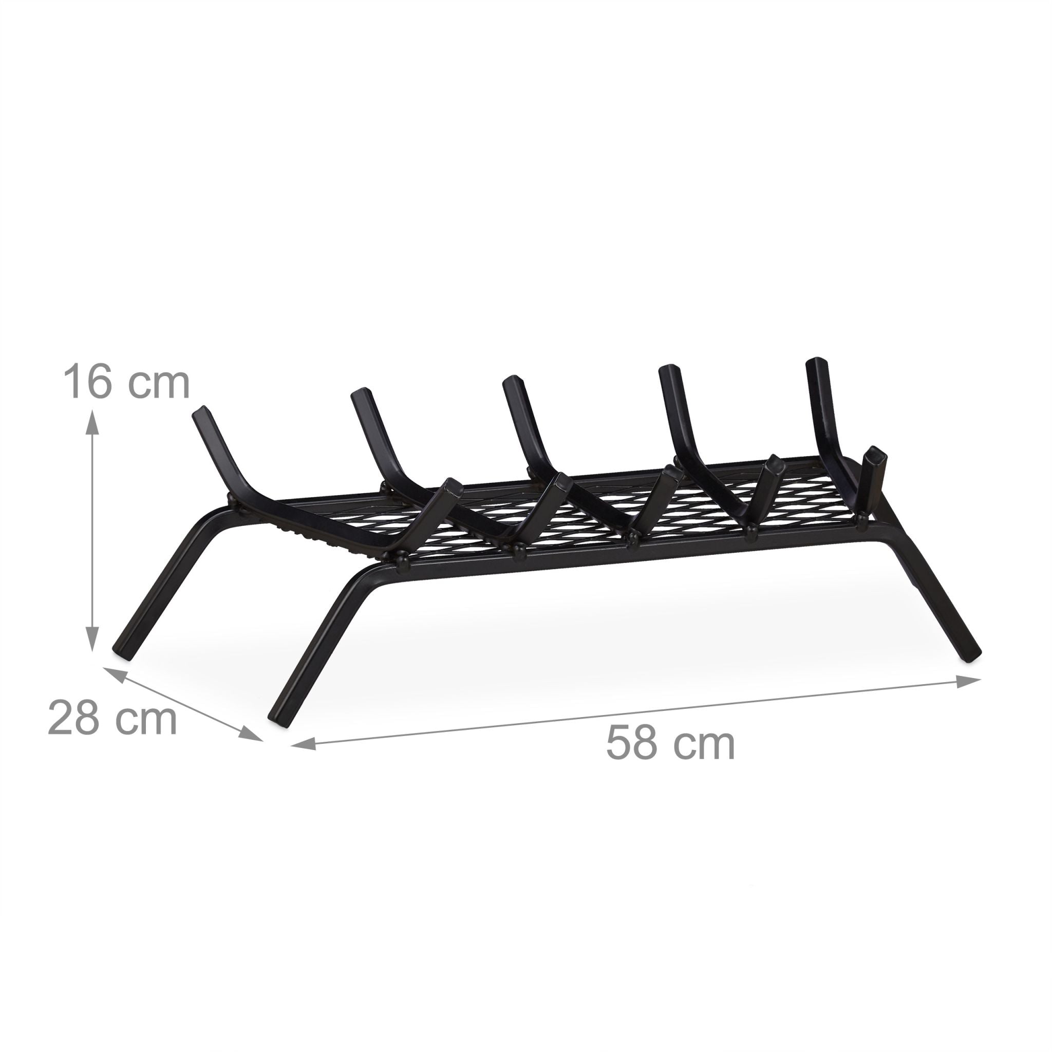 Kaminrost mit Füssen Schwarz von Relaxdays