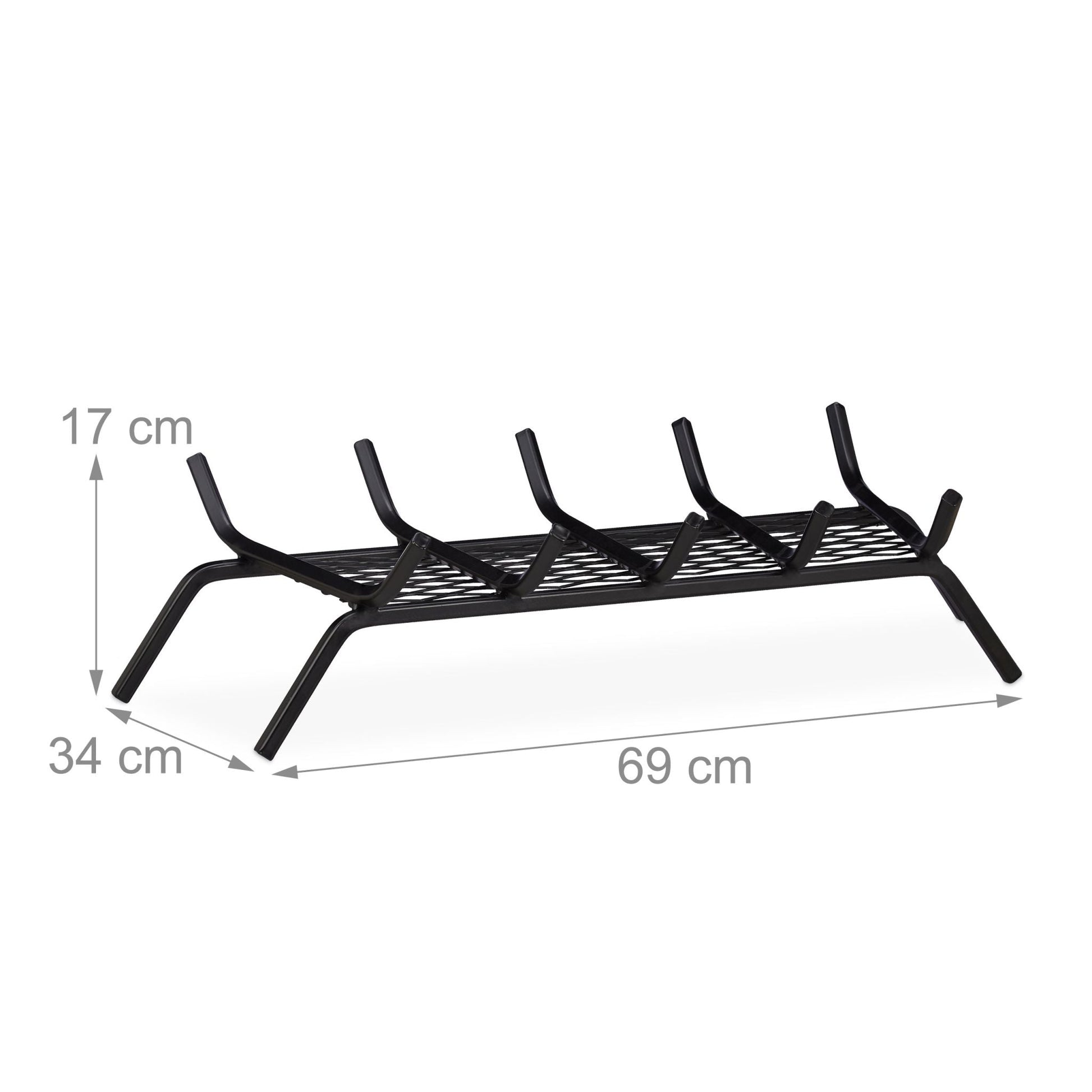 Kaminrost mit Füssen Schwarz von Relaxdays