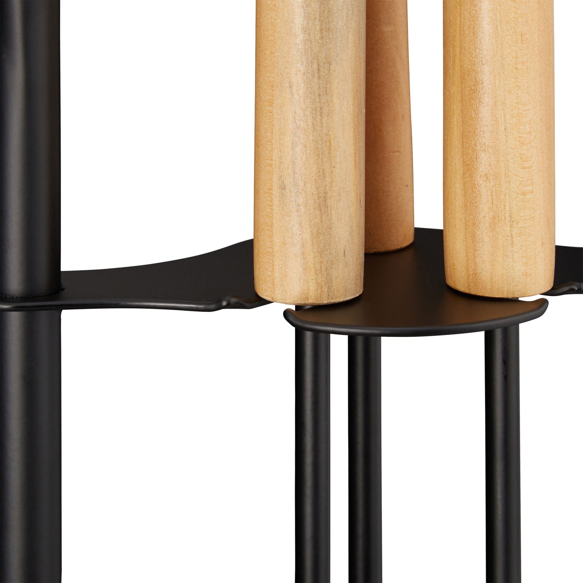Kaminbesteck modern 4-teilig Hellbraun-Schwarz von Relaxdays
