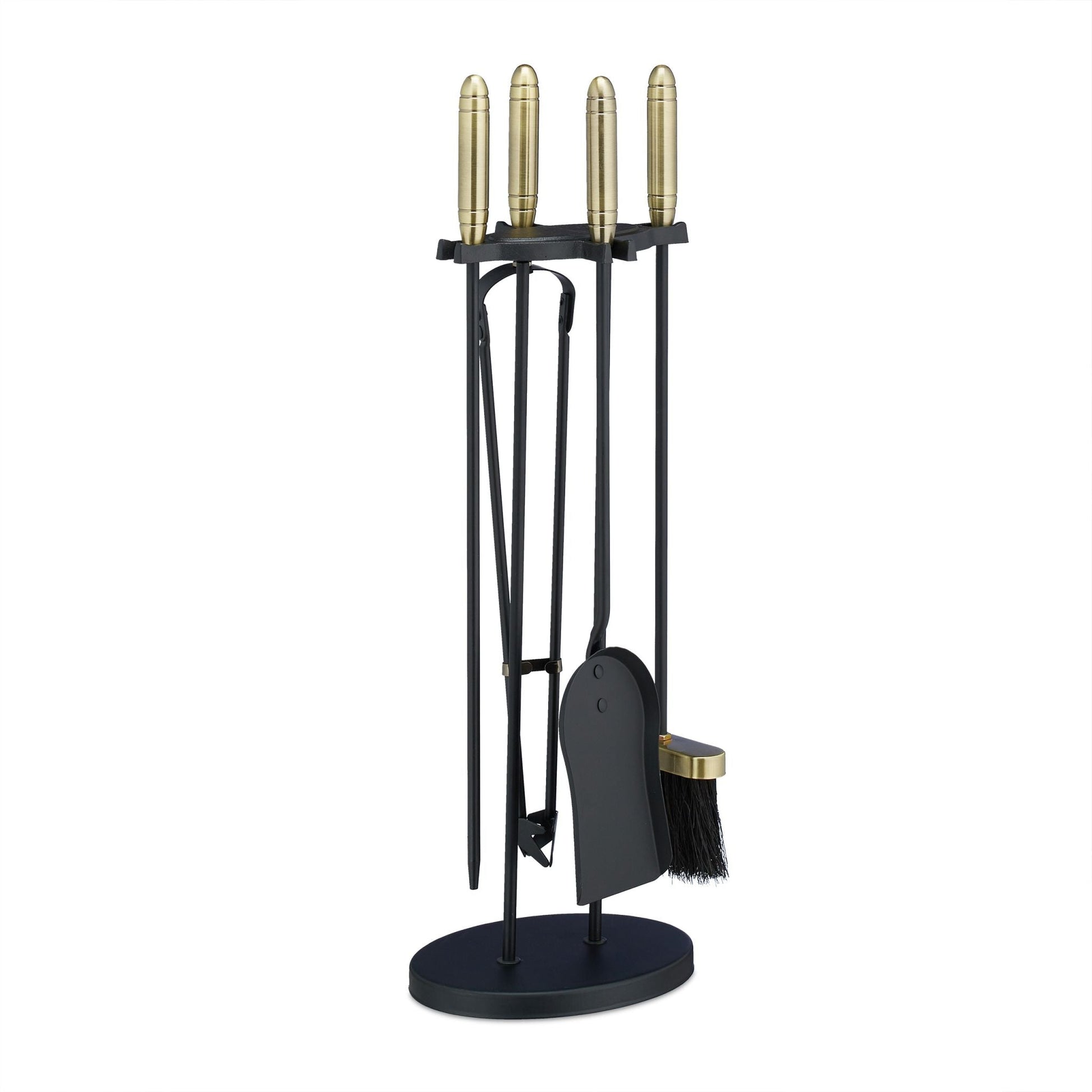 Kaminbesteck 5tlg. Gold-Schwarz von Relaxdays