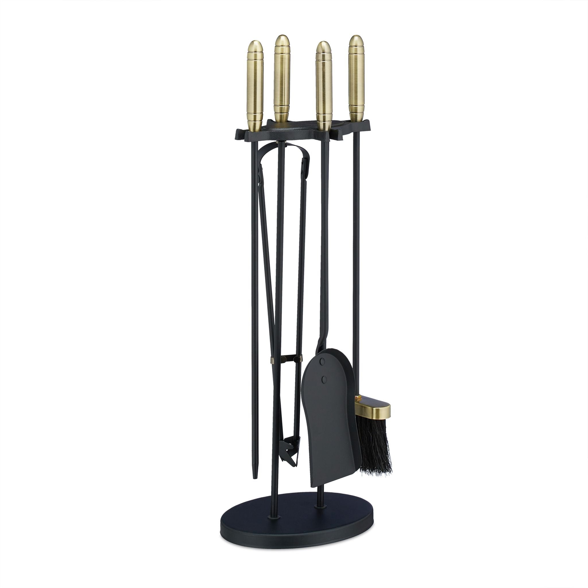 Kaminbesteck 5tlg. Gold-Schwarz von Relaxdays