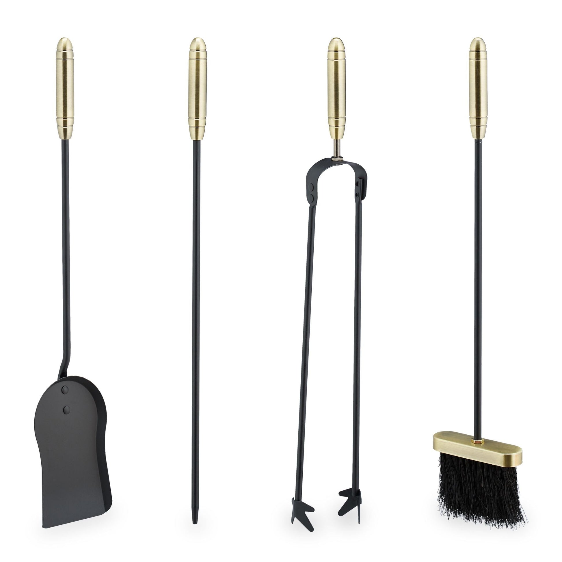 Kaminbesteck 5tlg. Gold-Schwarz von Relaxdays