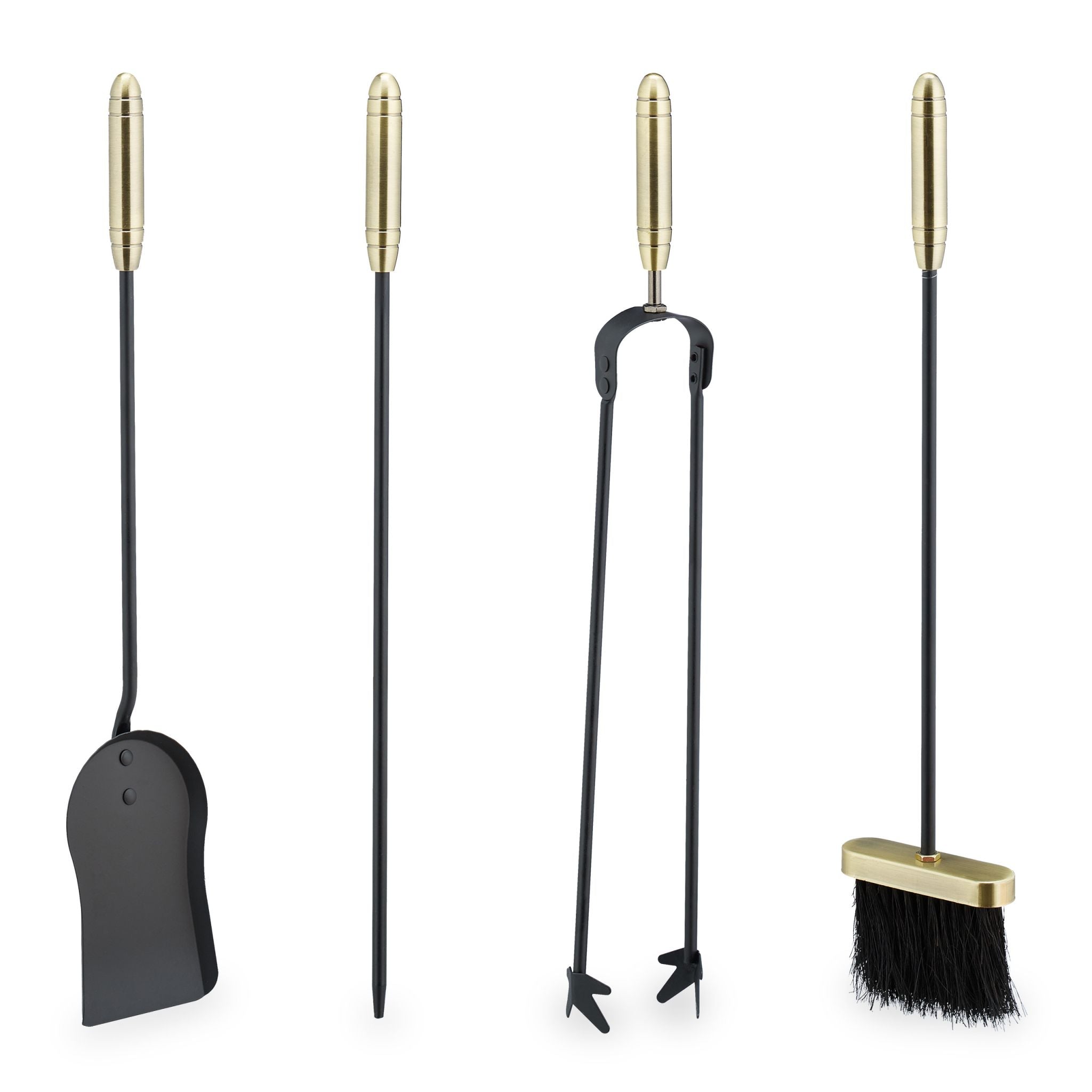 Kaminbesteck 5tlg. Gold-Schwarz von Relaxdays