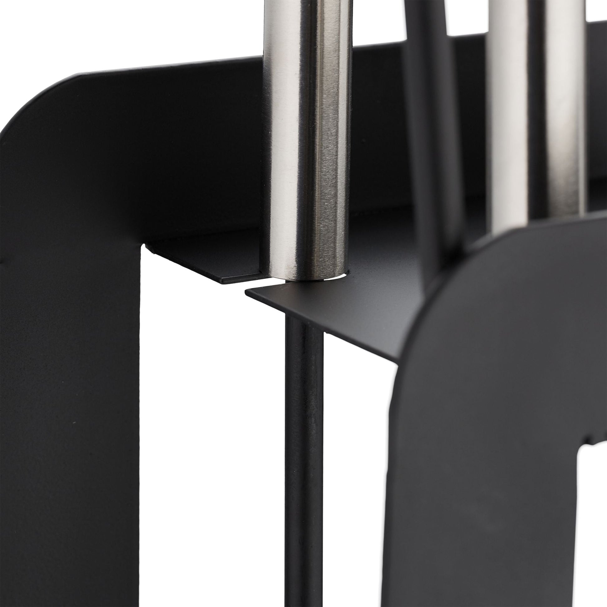 Kaminbesteck 5tlg. Schwarz-Silber von Relaxdays