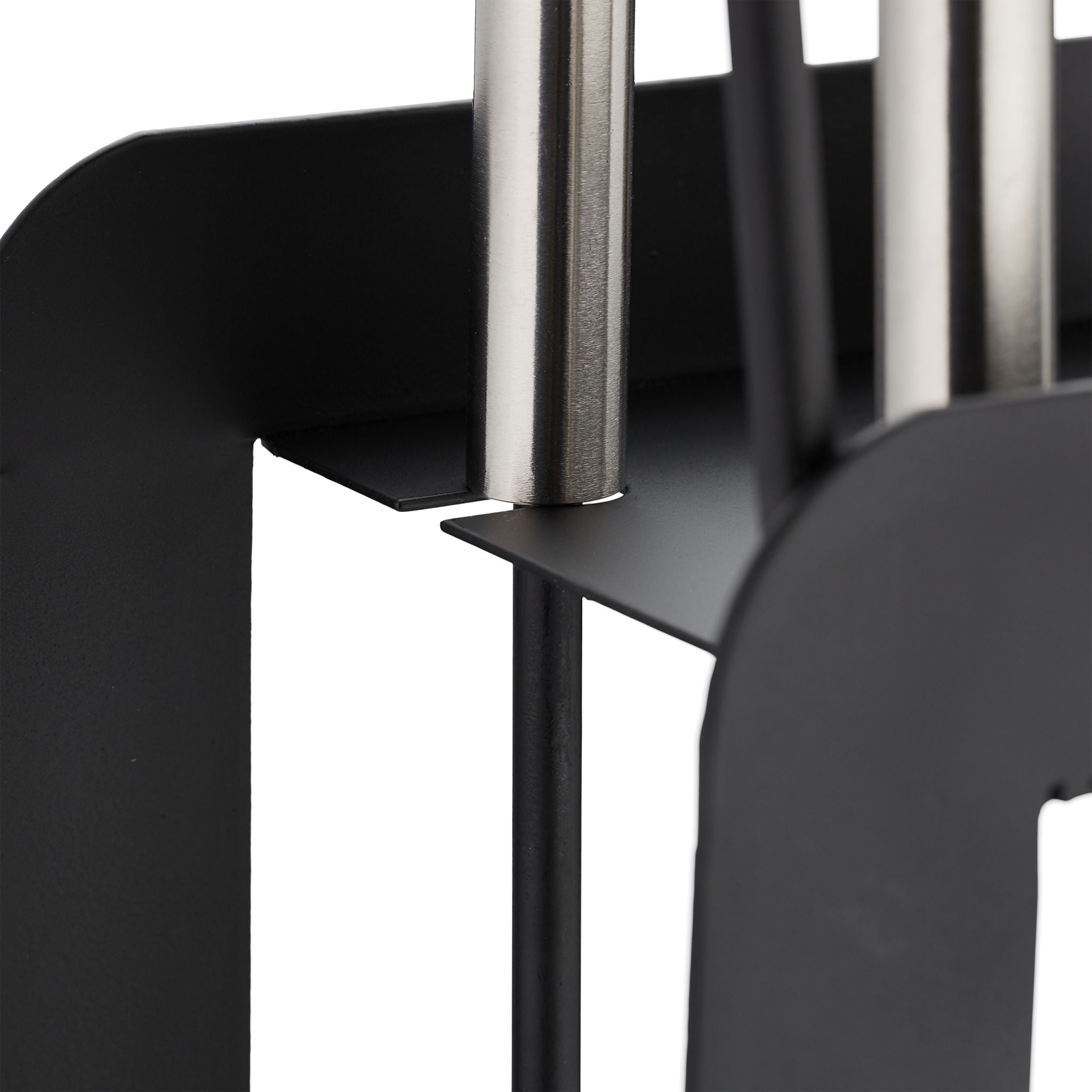 Kaminbesteck 5tlg. Schwarz-Silber von Relaxdays