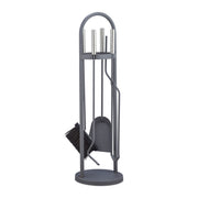 Kaminbesteck modern 5-teilig Silber-Grau von Relaxdays