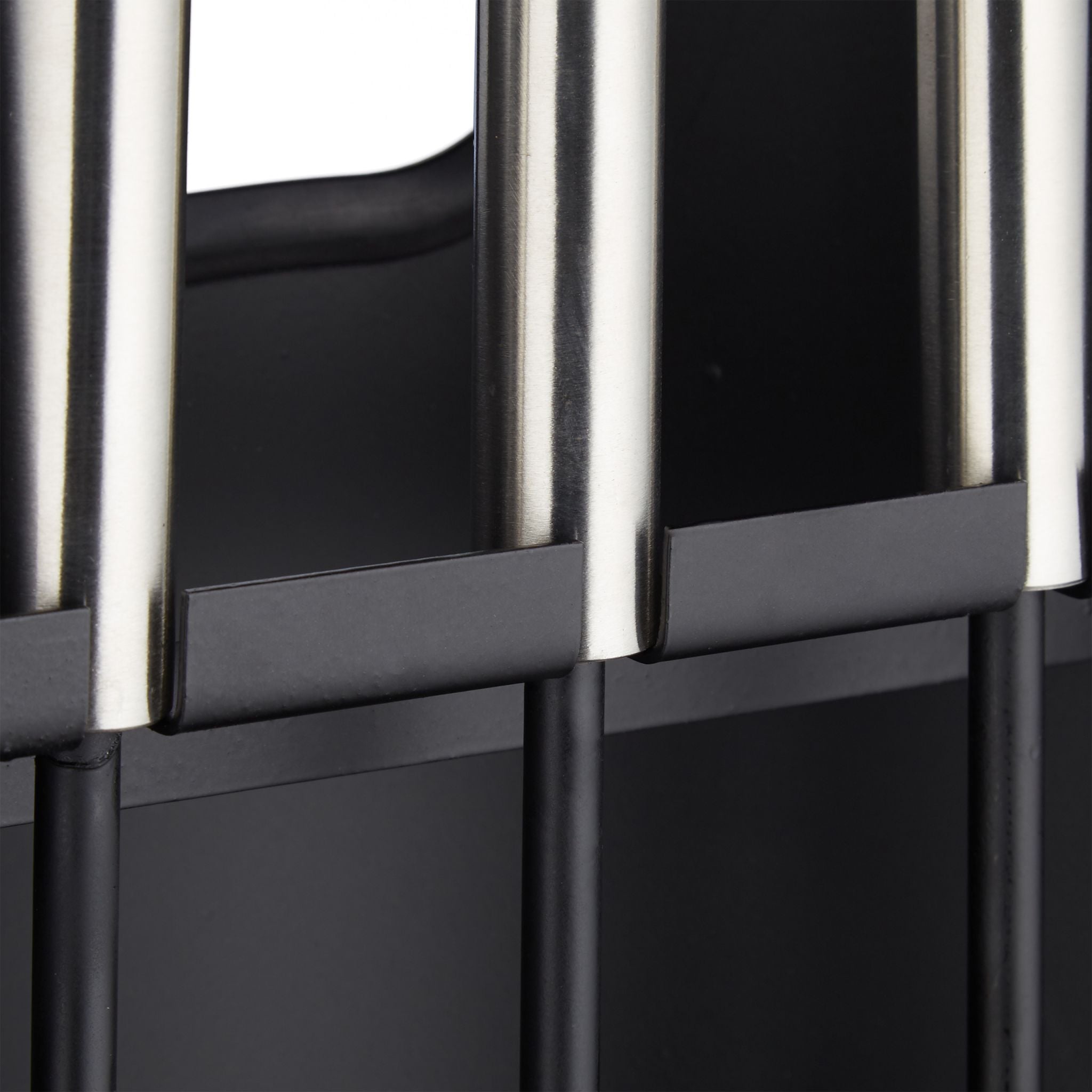 Kaminbesteck modern 4-teilig Schwarz-Silber von Relaxdays