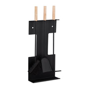Kaminbesteck modern 4-teilig Hellbraun-Schwarz von Relaxdays