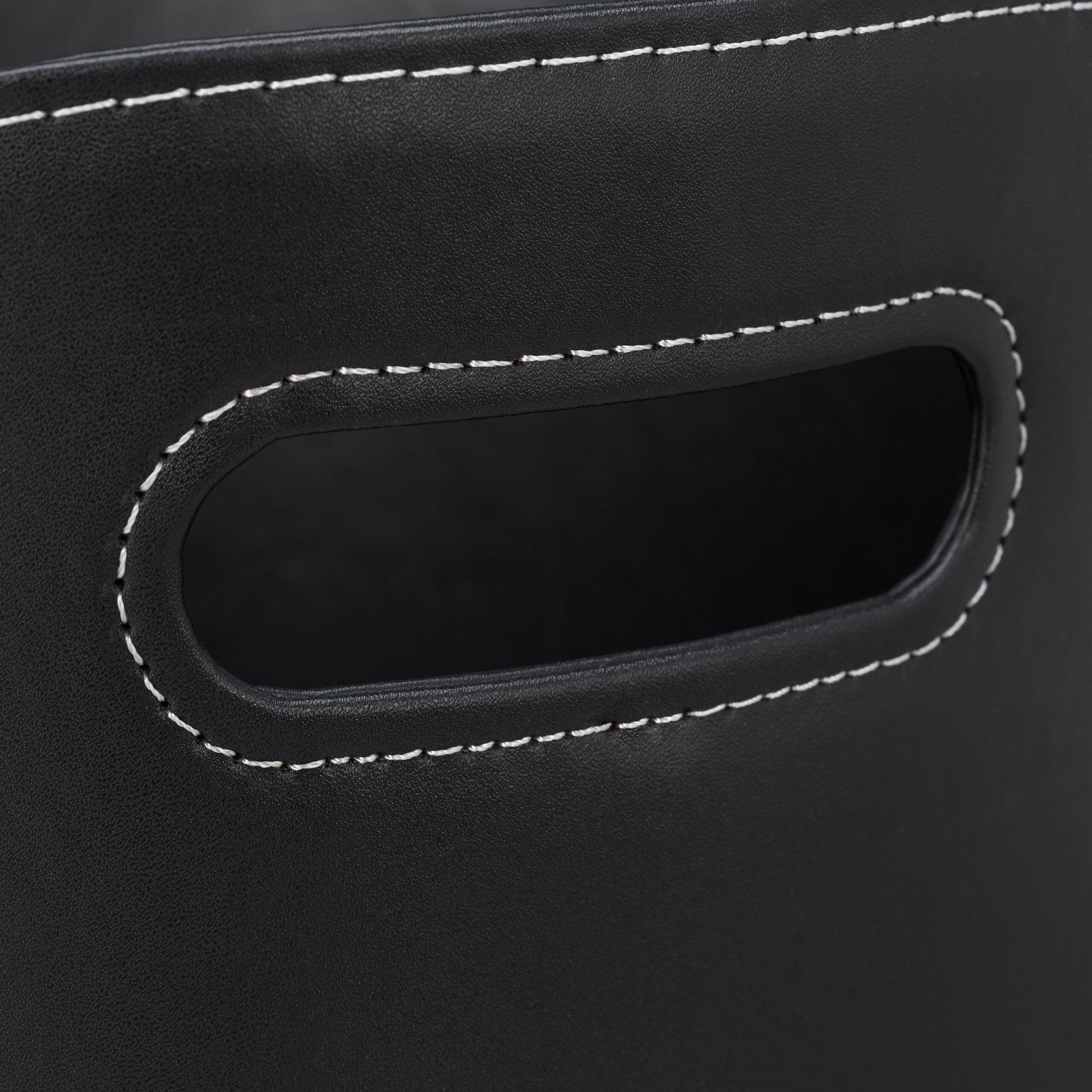 Kaminholzkorb Kunstleder schwarz Schwarz von Relaxdays