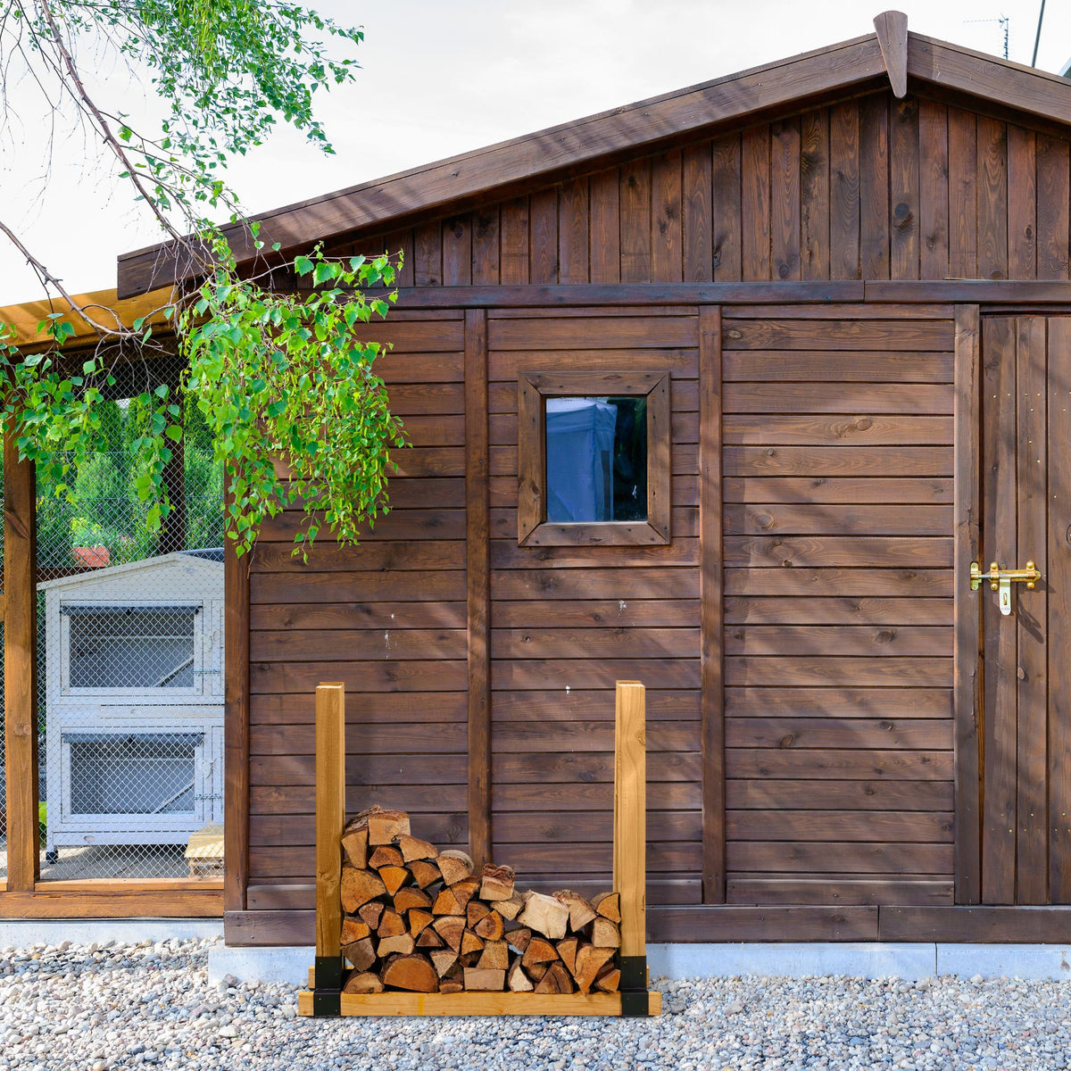 Holzstapelhilfe 2er-Set Schwarz von Relaxdays