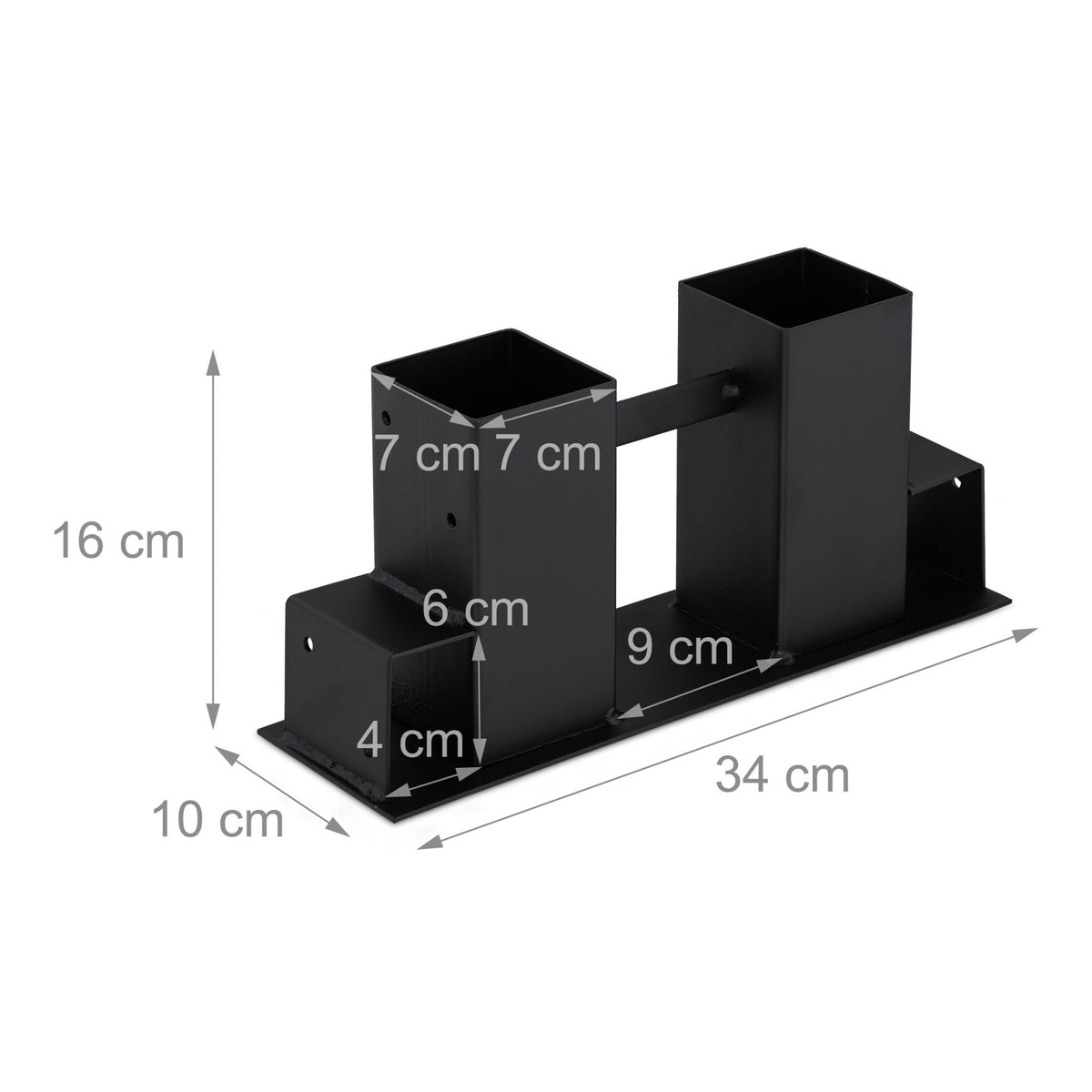 Holzstapelhilfe 2er-Set Schwarz von Relaxdays