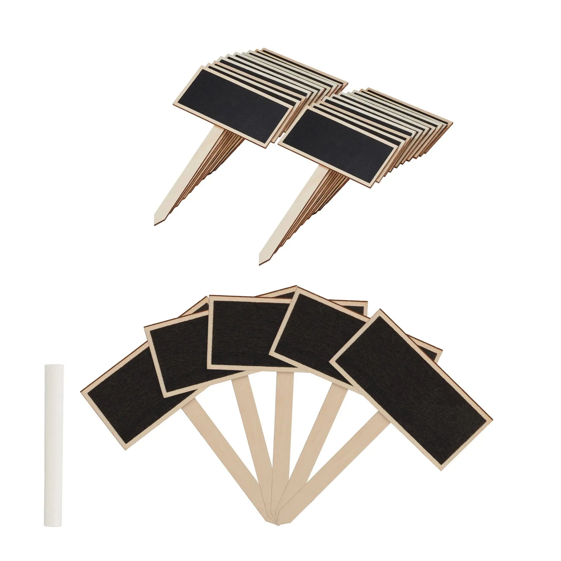 Pflanzenstecker Tafel 24er-Set Hellbraun-Schwarz von Relaxdays