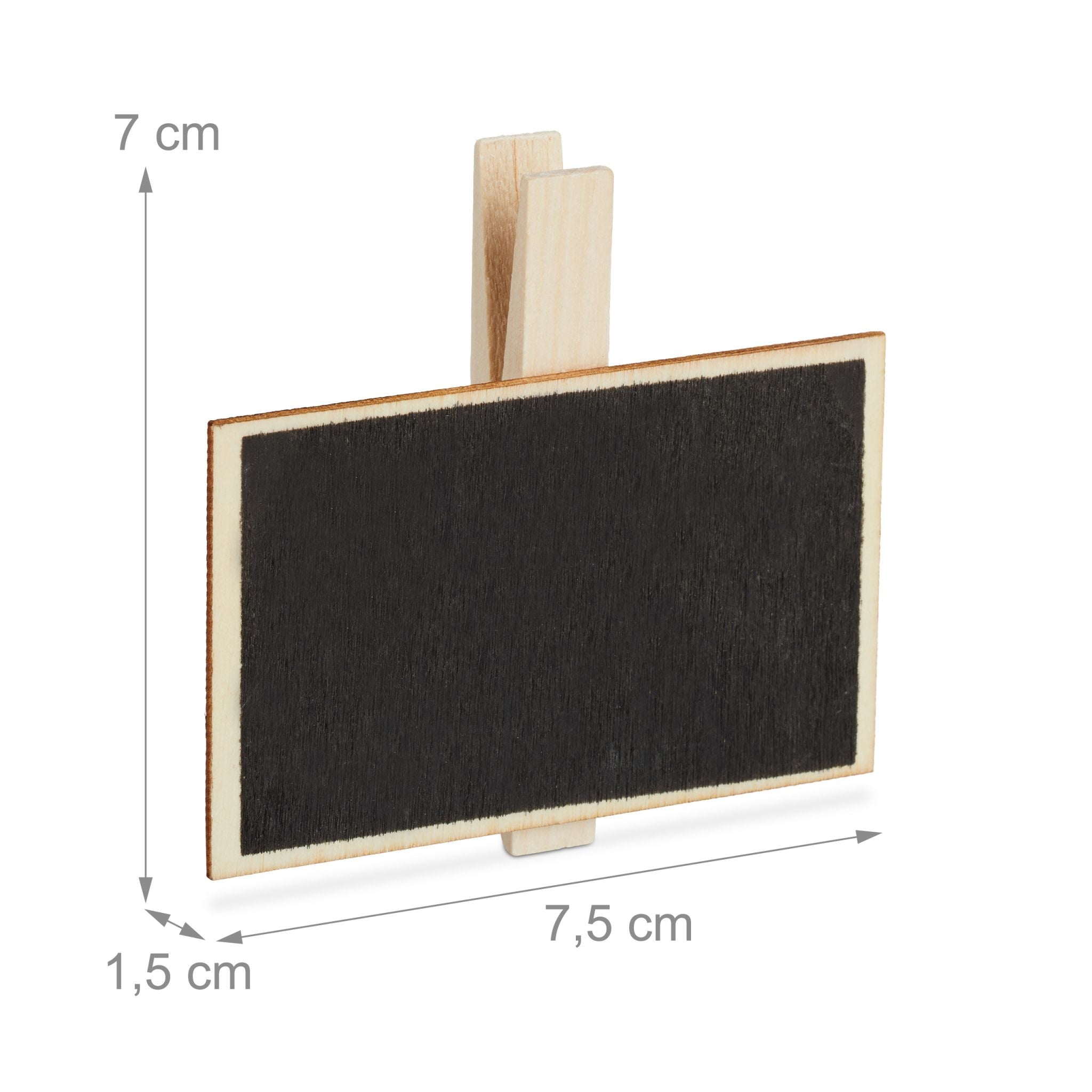 Tafelklammern Holz 20er-Set Hellbraun-Schwarz von Relaxdays