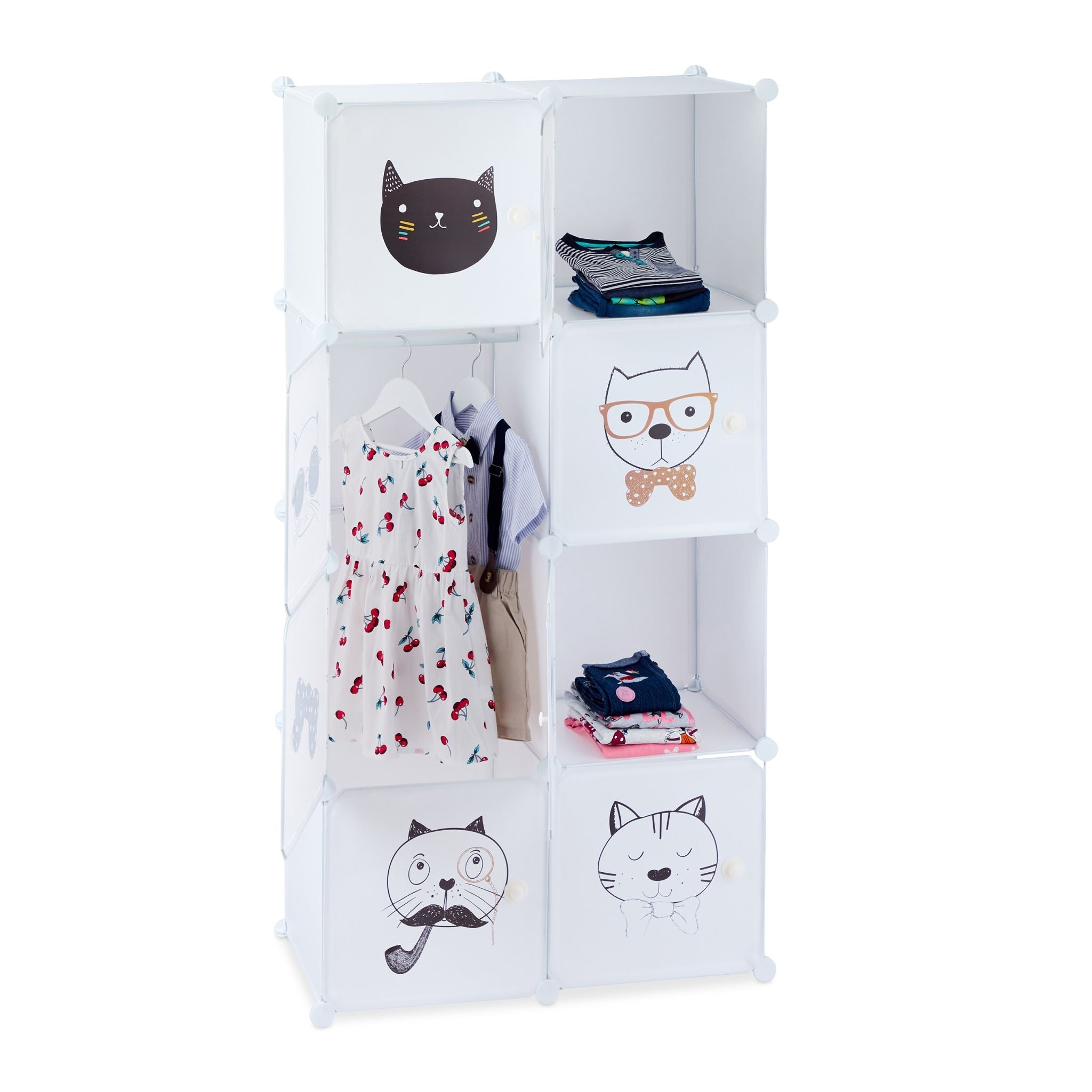 Steckregal für das Kinderzimmer Weiss-Hellbraun-Schwarz von Relaxdays