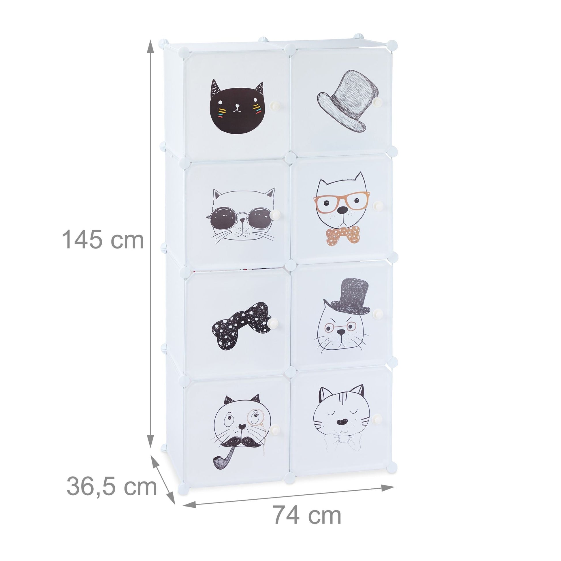 Steckregal für das Kinderzimmer Weiss-Hellbraun-Schwarz von Relaxdays