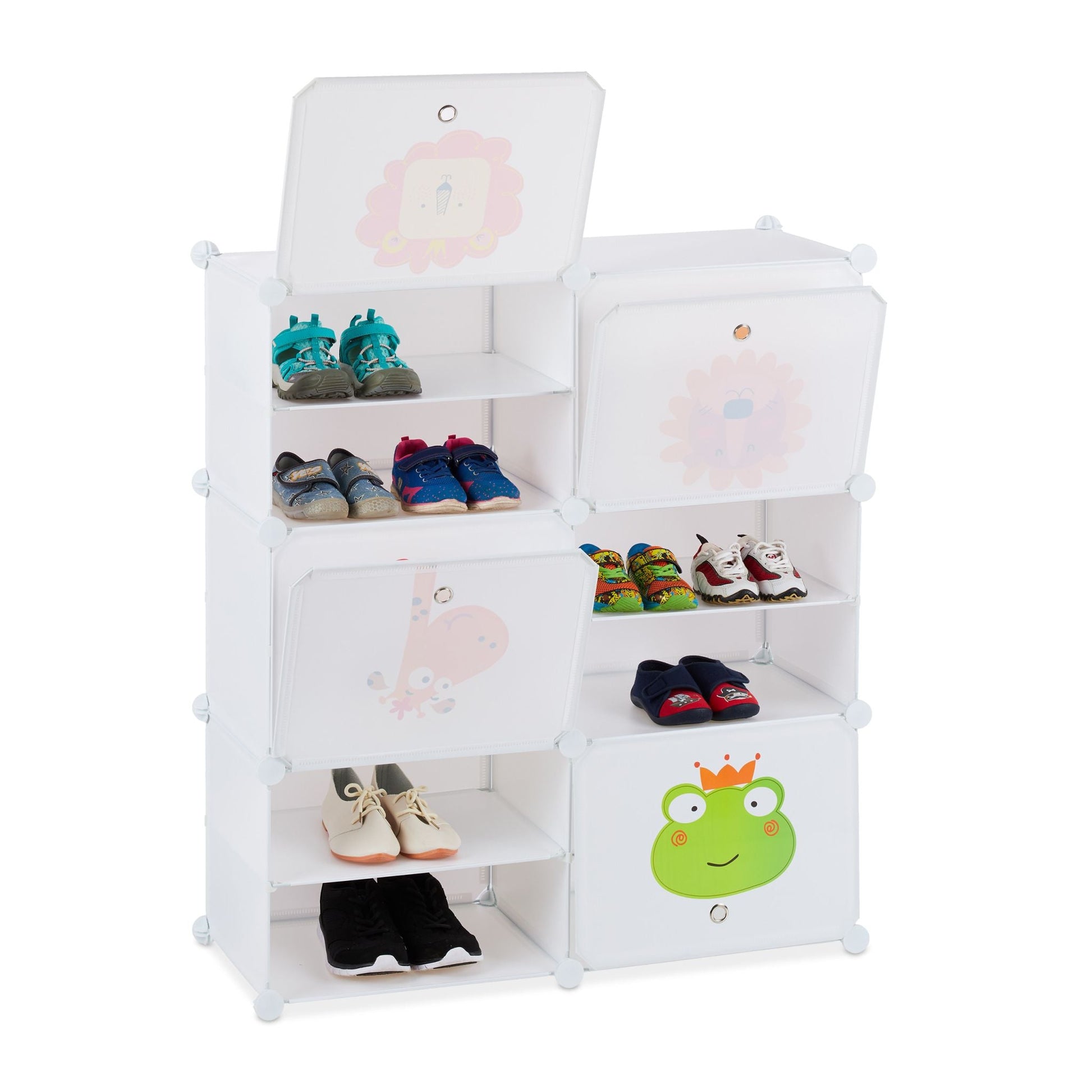 Schuhregal für Kinder zum Stecken Weiss von Relaxdays