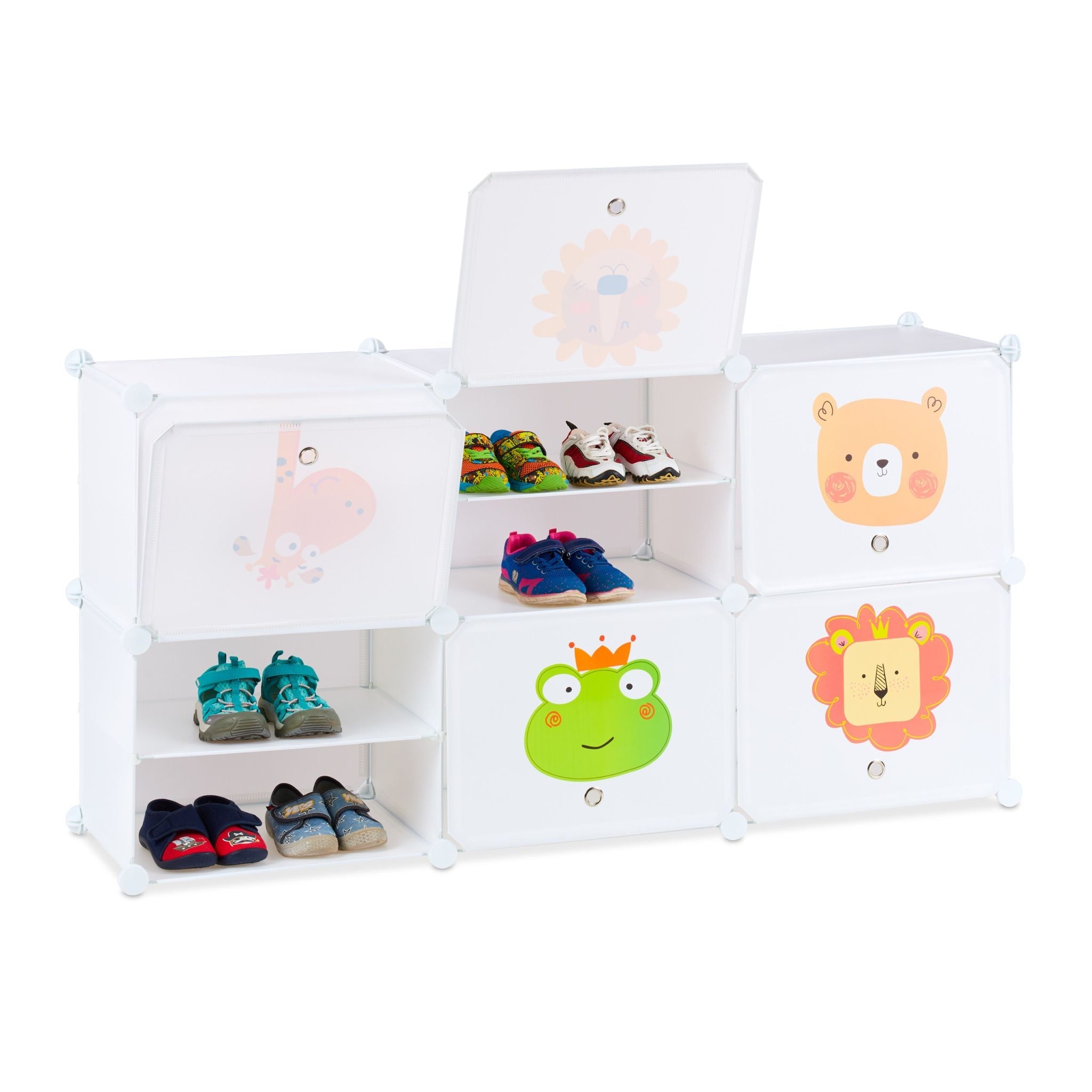 Schuhregal für Kinder zum Stecken Weiss von Relaxdays