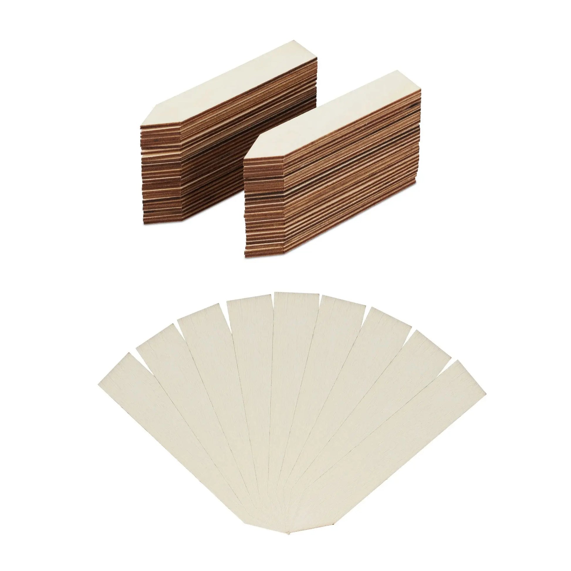 Pflanzenstecker Holz 60er-Set Hellbraun von Relaxdays