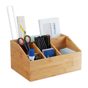 Tischorganizer Bambus mit 6 Fächern Hellbraun von Relaxdays